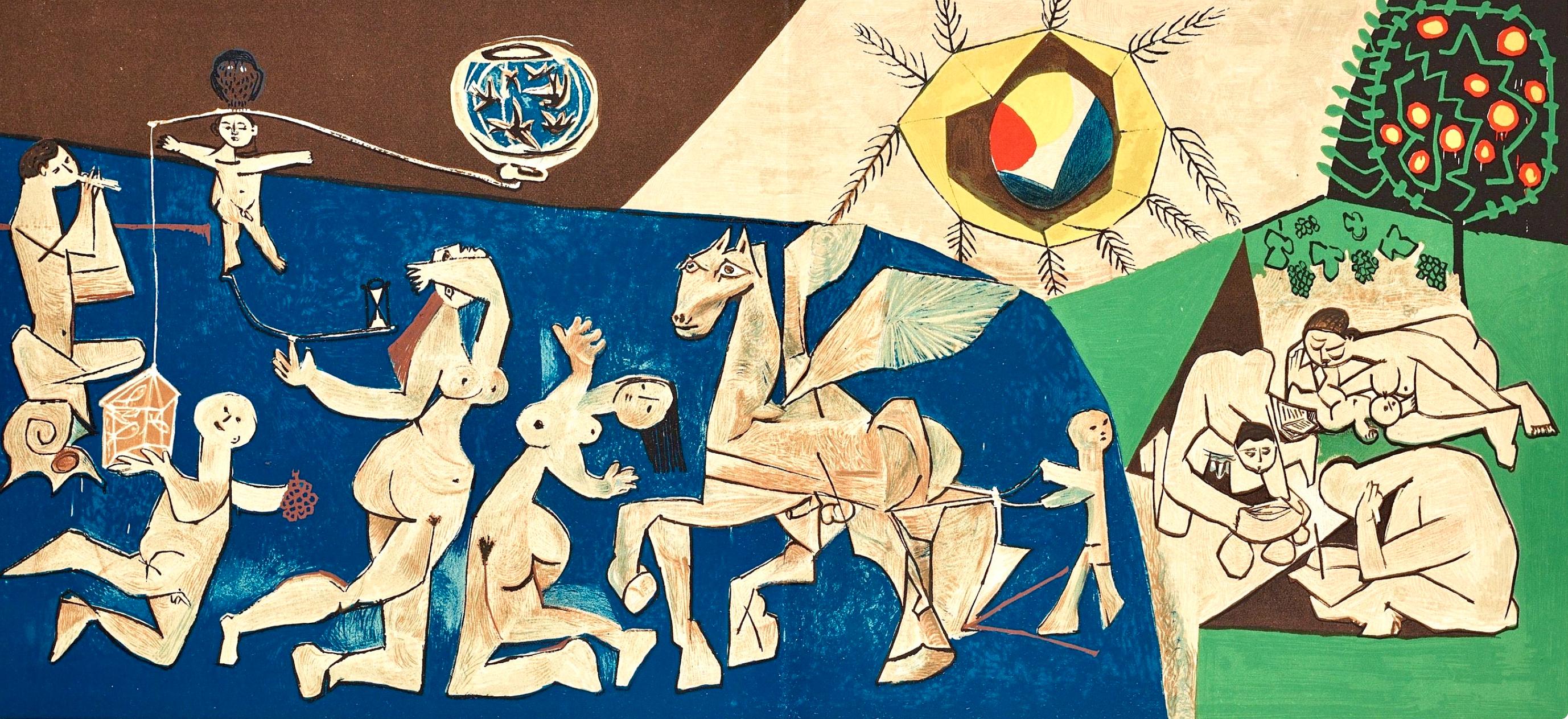 Pablo Picasso Figurative Print - Picasso, Composition (Cramer 67; Bloch 748), La Guerre et la Paix (after)