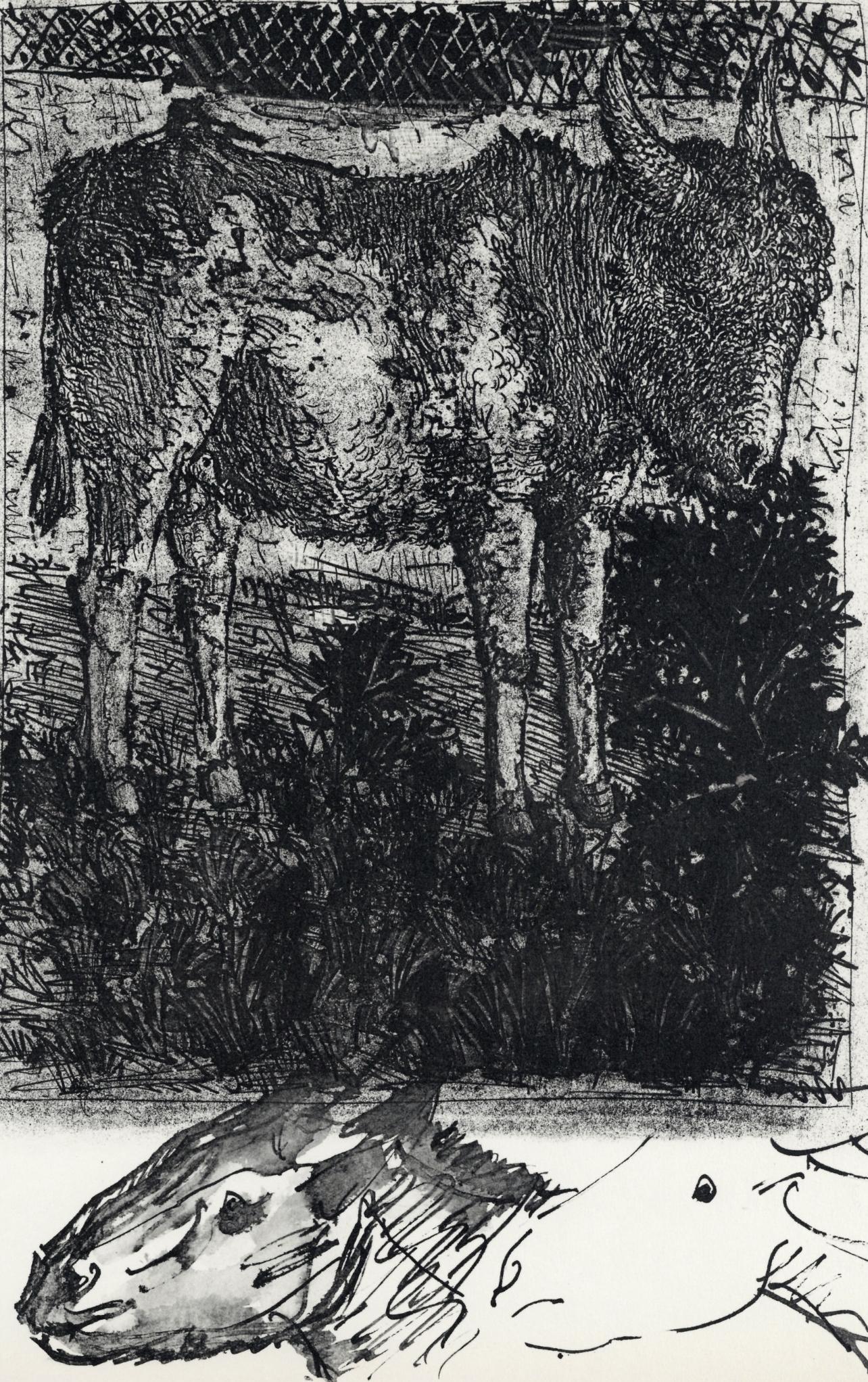 Picasso, Composition (Cramer 84), Picasso en marge du Buffon (after) - Print by Pablo Picasso