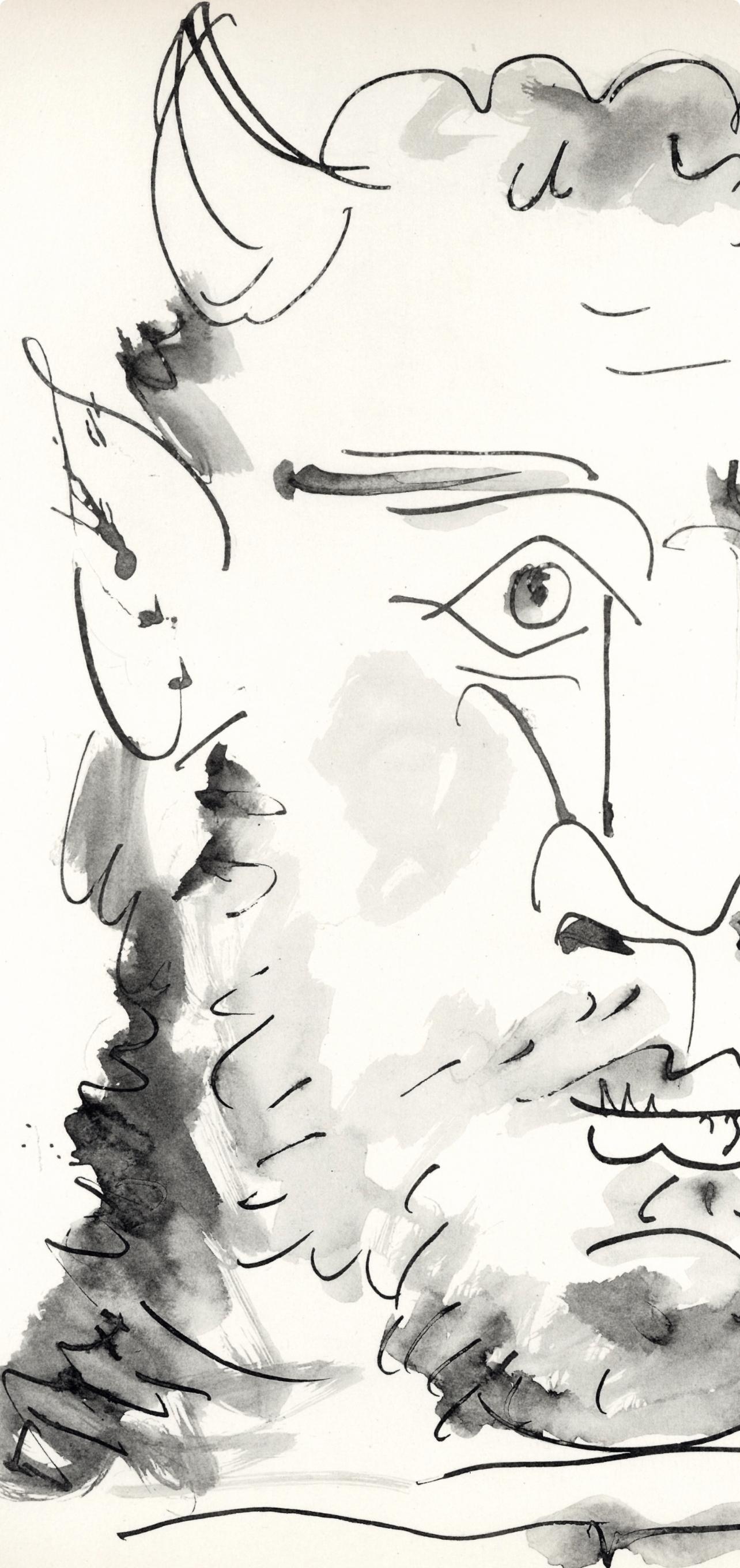 Picasso, Composition (Cramer 84), Picasso en marge du Buffon (after) - Cubist Print by Pablo Picasso