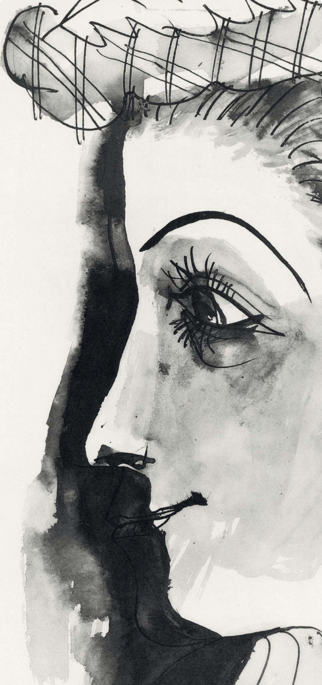 Picasso, Komposition (Cramer 84), Picasso en marge du Buffon (nach) (Grau), Landscape Print, von Pablo Picasso