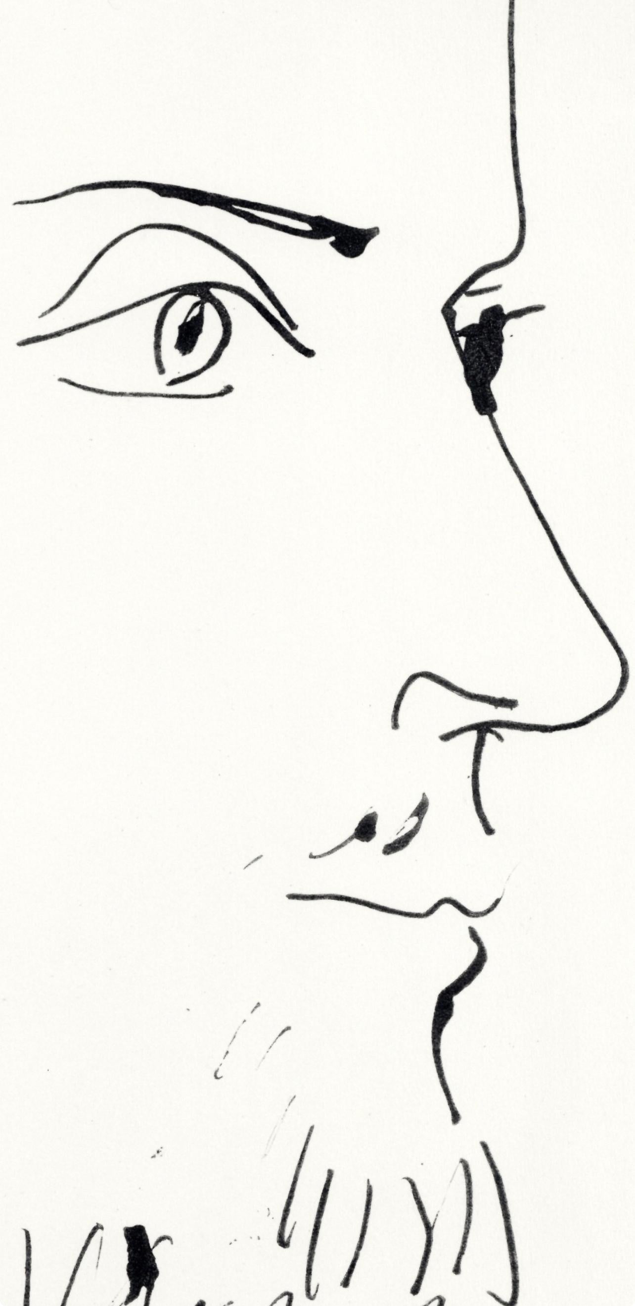 Picasso, Komposition (Cramer 84), Picasso en marge du Buffon (nach) (Weiß), Landscape Print, von Pablo Picasso