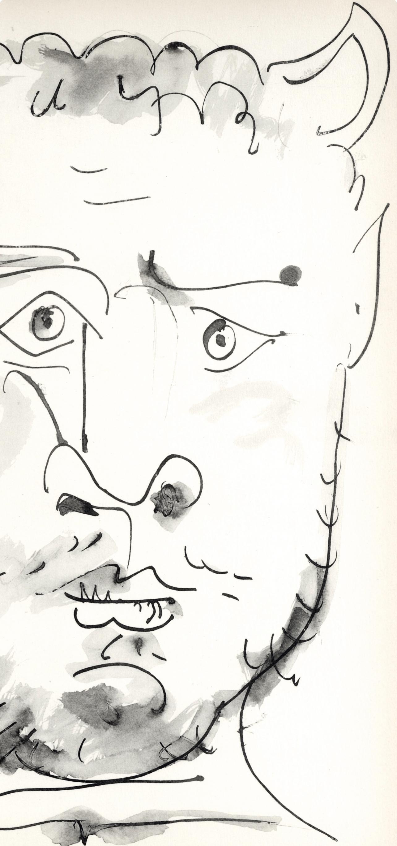 Picasso, Composition (Cramer 84), Picasso en marge du Buffon (after) - Gray Figurative Print by Pablo Picasso