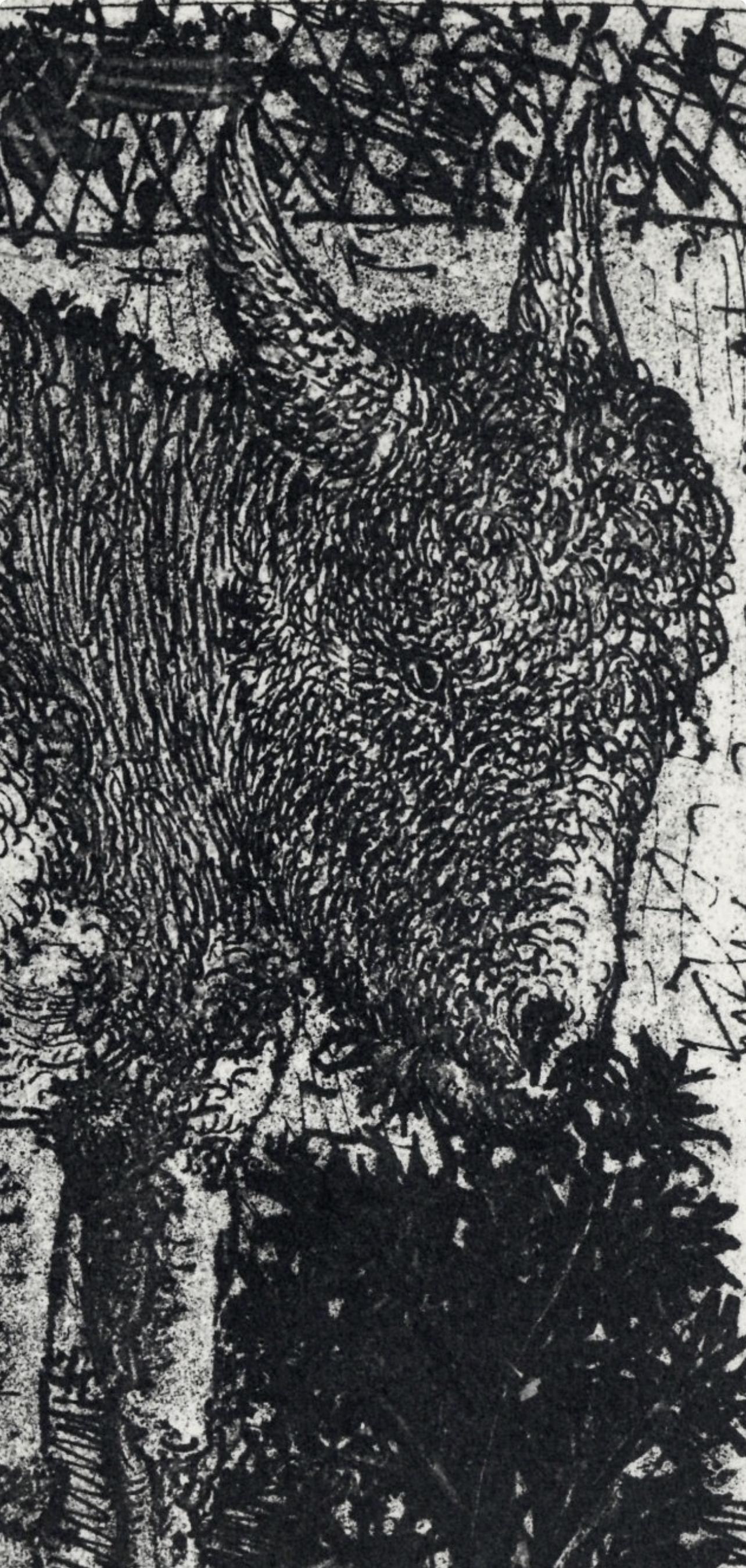 Picasso, Composition (Cramer 84), Picasso en marge du Buffon (after) - Gray Landscape Print by Pablo Picasso