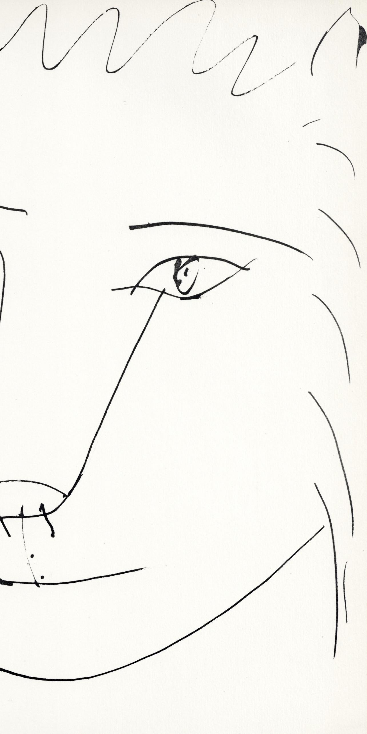 Picasso, Composition (Cramer 84), Picasso en marge du Buffon (after) - White Figurative Print by Pablo Picasso