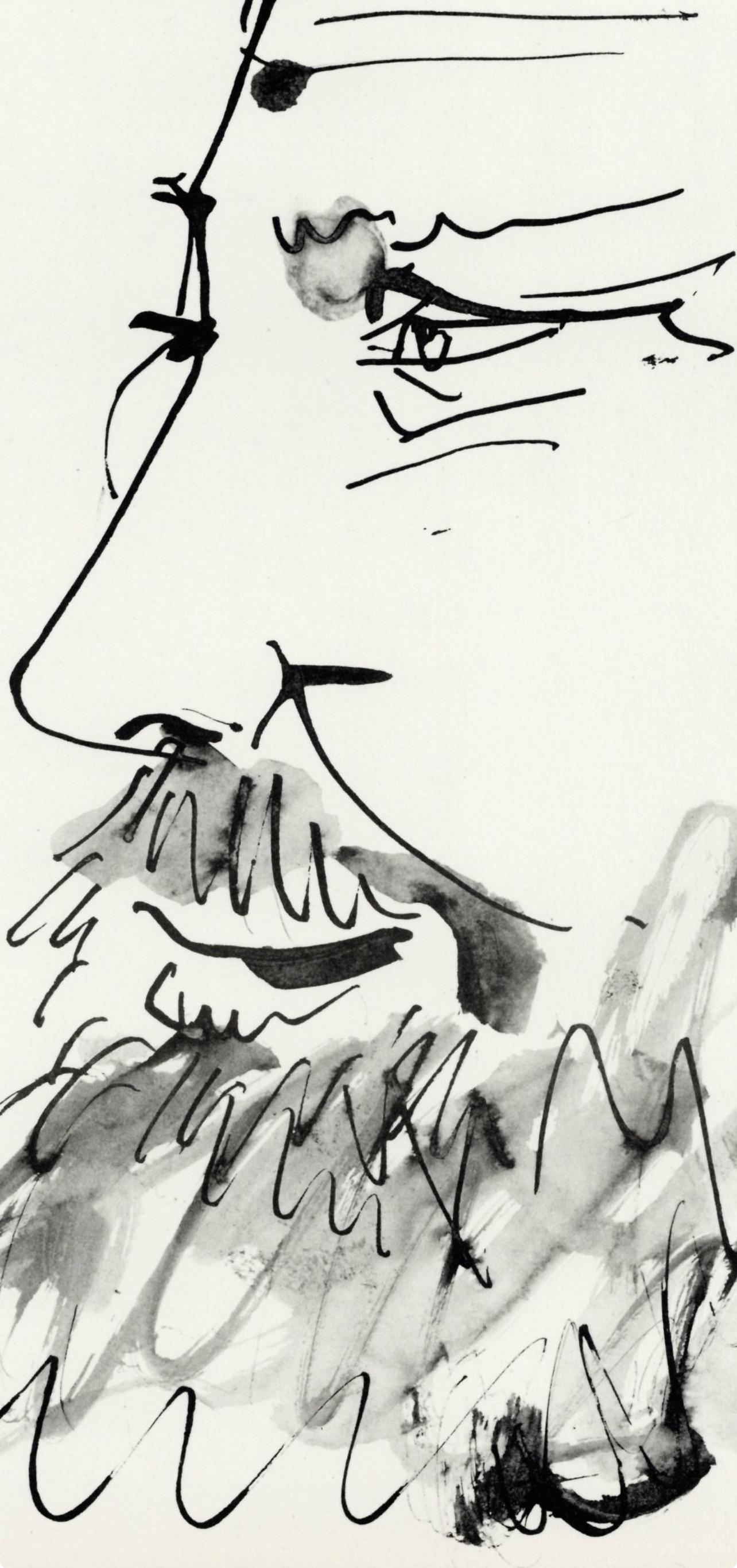 Picasso, Composition (Cramer 84), Picasso en marge du Buffon (after) - White Landscape Print by Pablo Picasso