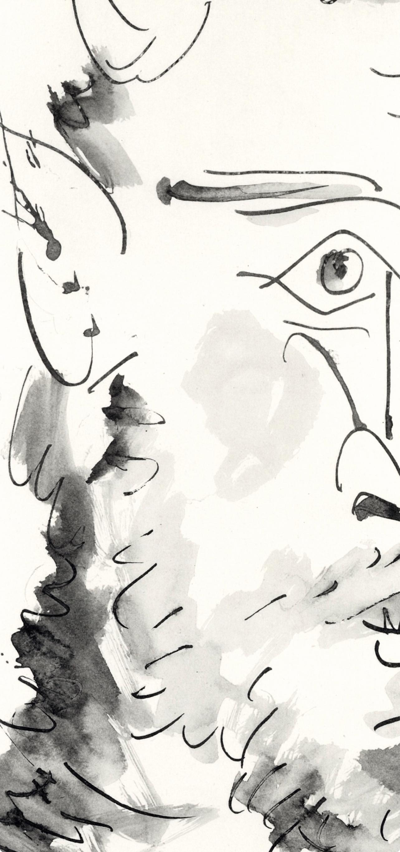 Medium: Lithograph on vélin du Marais paper
Year: 1957
Paper Size: 14.5 x 11 inches
Catalogue raisonné reference: Cramer, illustration 84
Inscription: Inscription: Unsigned and unnumbered, as issued
Notes: From the folio, 40 dessins de Picasso en