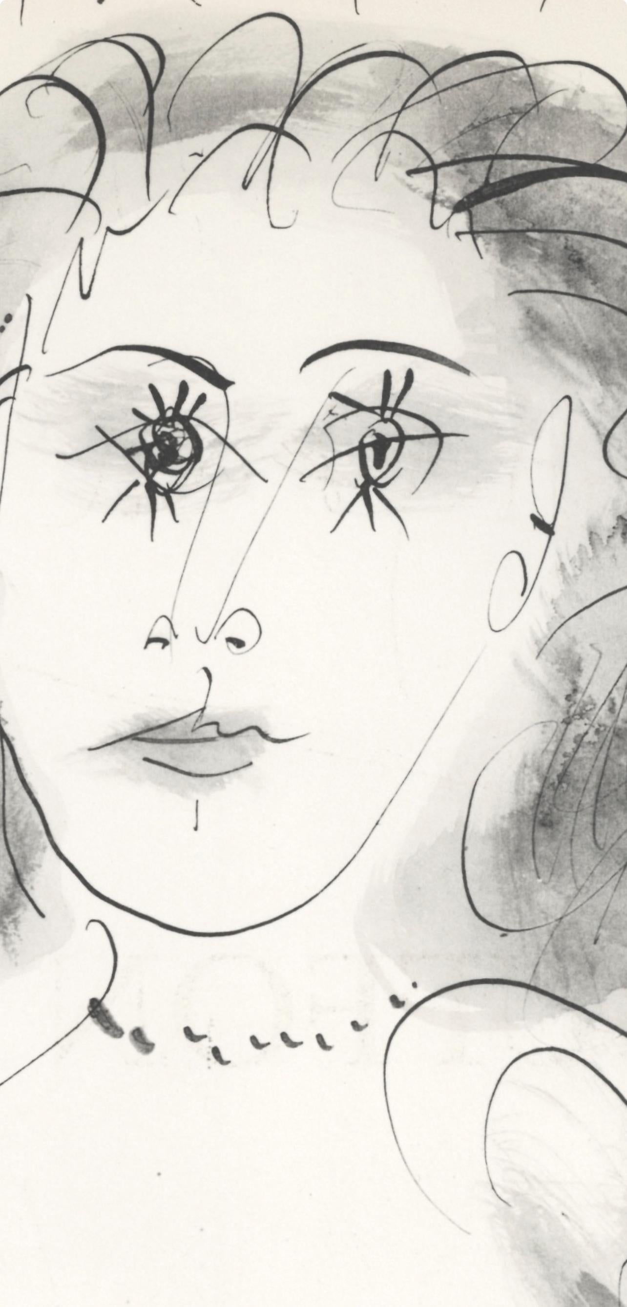 Medium: Lithograph on vélin du Marais paper
Year: 1957
Paper Size: 14.5 x 11 inches
Catalogue raisonné reference: Cramer, illustration 84
Inscription: Inscription: Unsigned and unnumbered, as issued
Notes: From the folio, 40 dessins de Picasso en