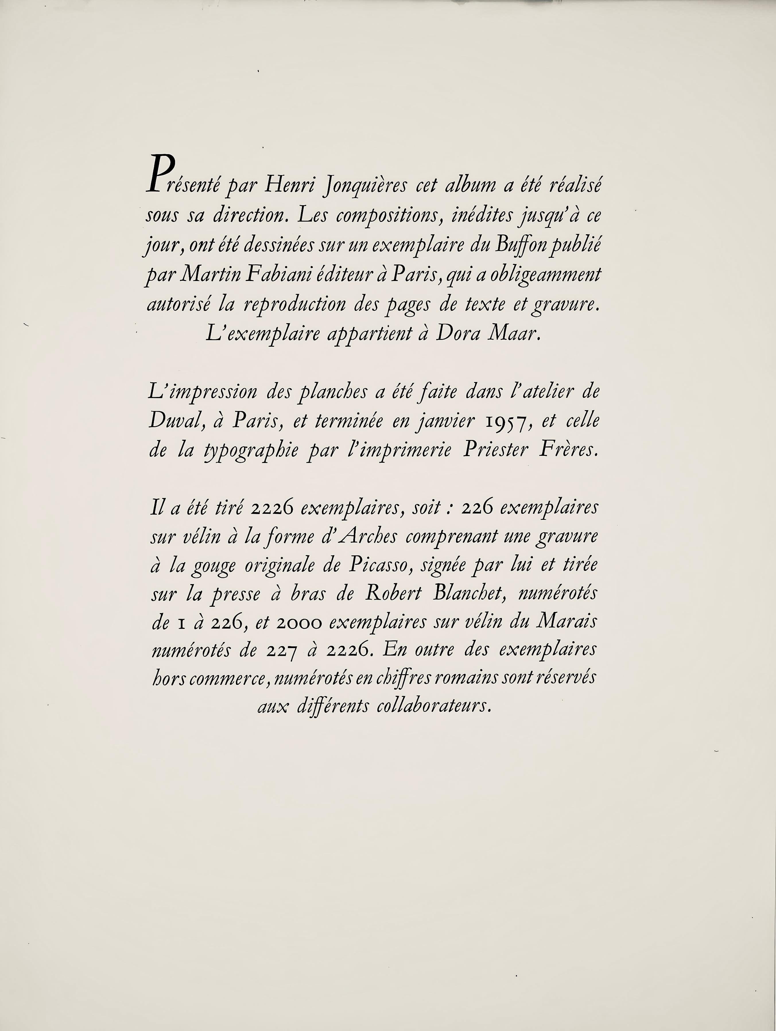 Picasso, Composition (Cramer 84), Picasso en marge du Buffon (after) For Sale 4