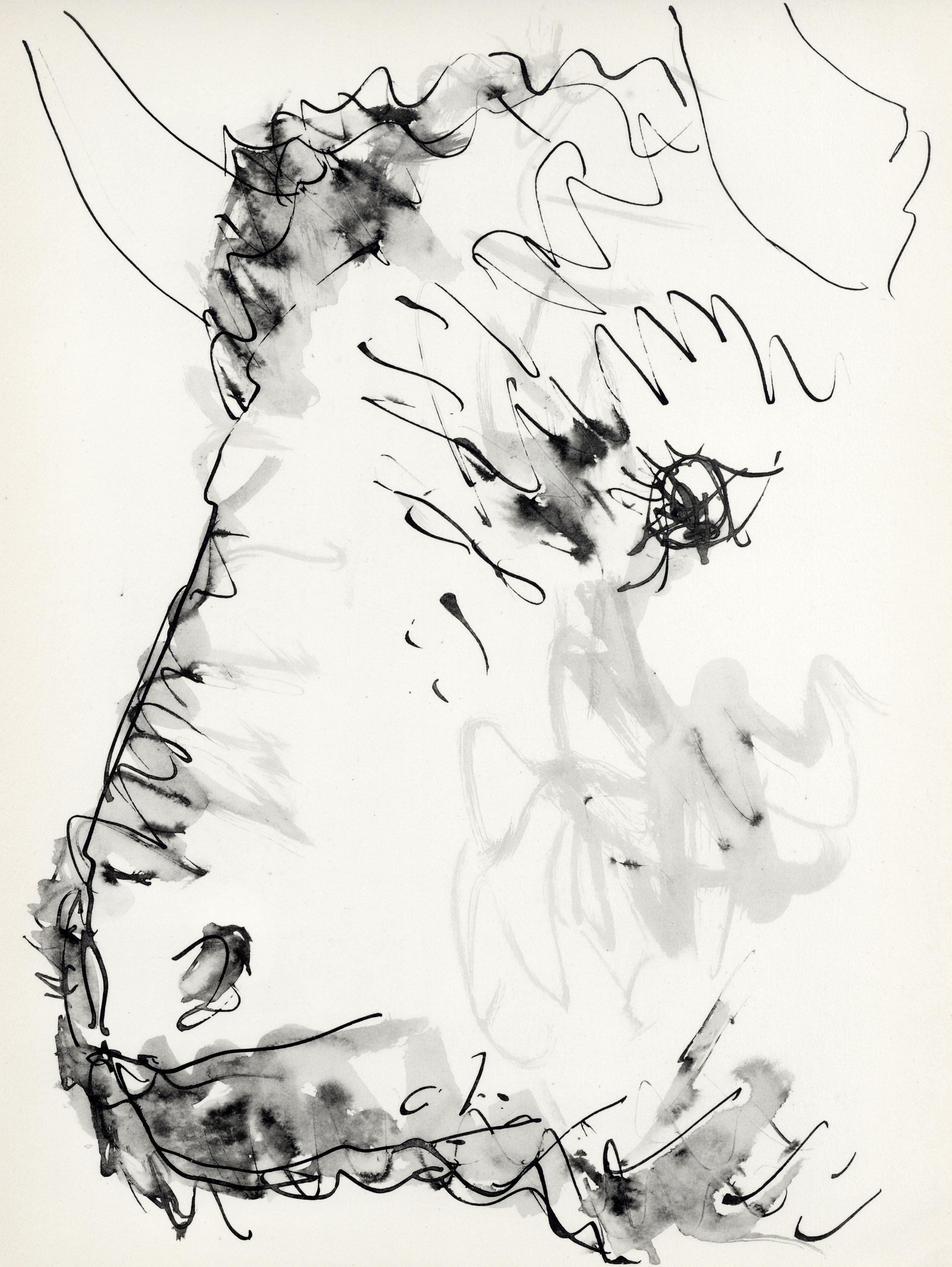 Pablo Picasso Landscape Print - Picasso, Composition (Cramer 84), Picasso en marge du Buffon (after)
