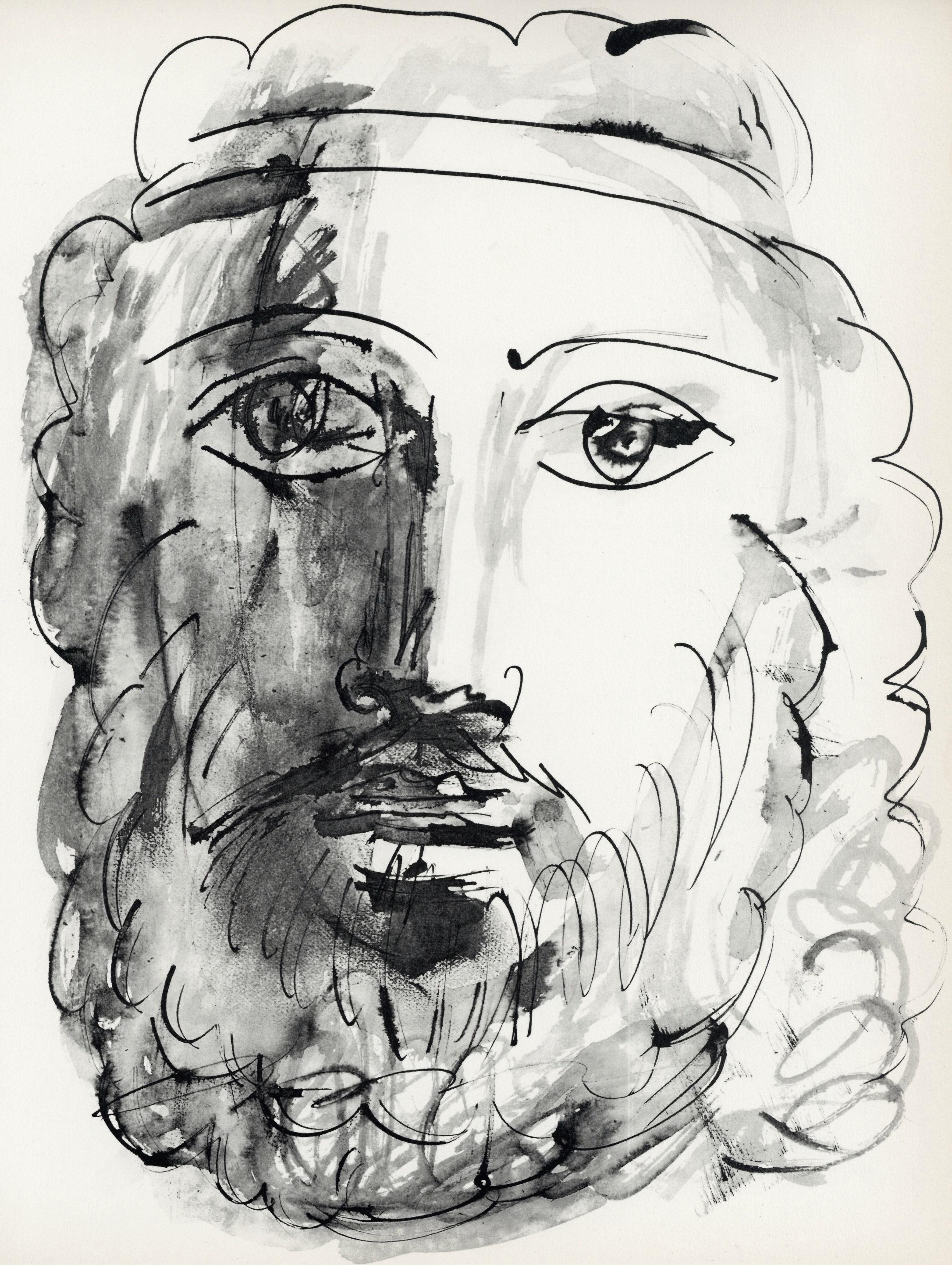 Pablo Picasso Figurative Print - Picasso, Composition (Cramer 84), Picasso en marge du Buffon (after)