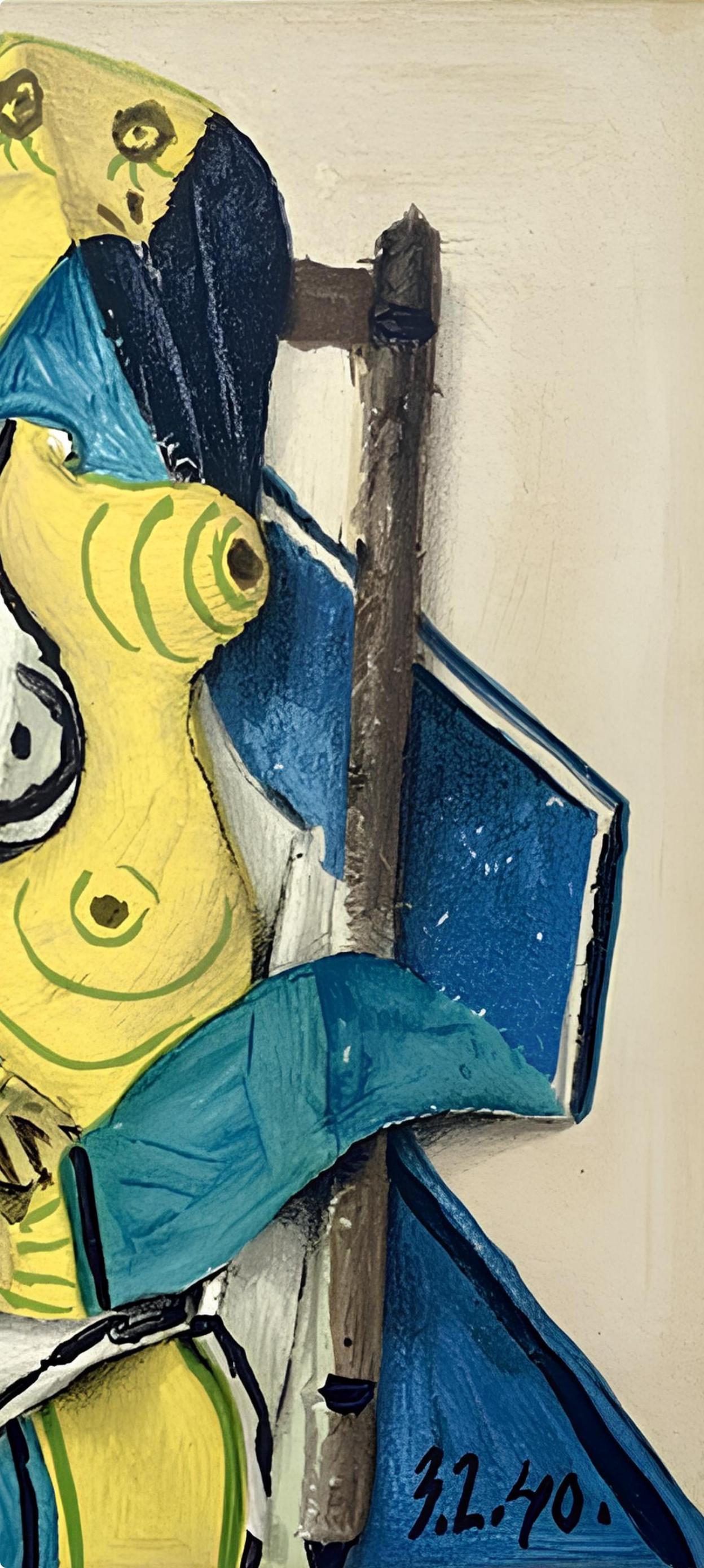 Picasso, Komposition (Cramer 88), Dans l'Atelier de Picasso (nach) (Beige), Figurative Print, von Pablo Picasso