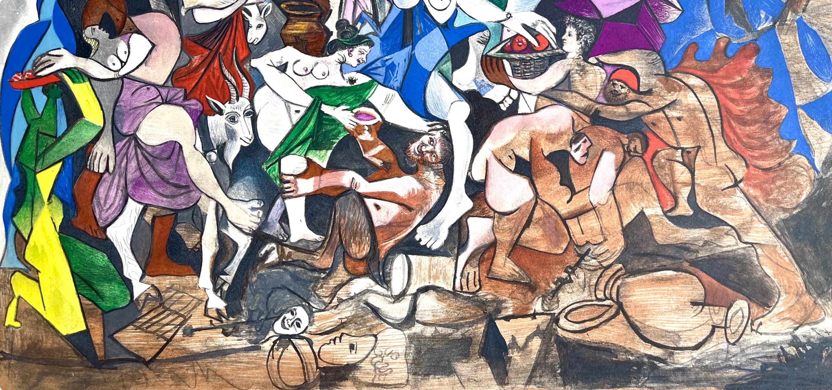 Picasso, Composition (Cramer 88), Dans l'Atelier de Picasso (after) - Gray Figurative Print by Pablo Picasso