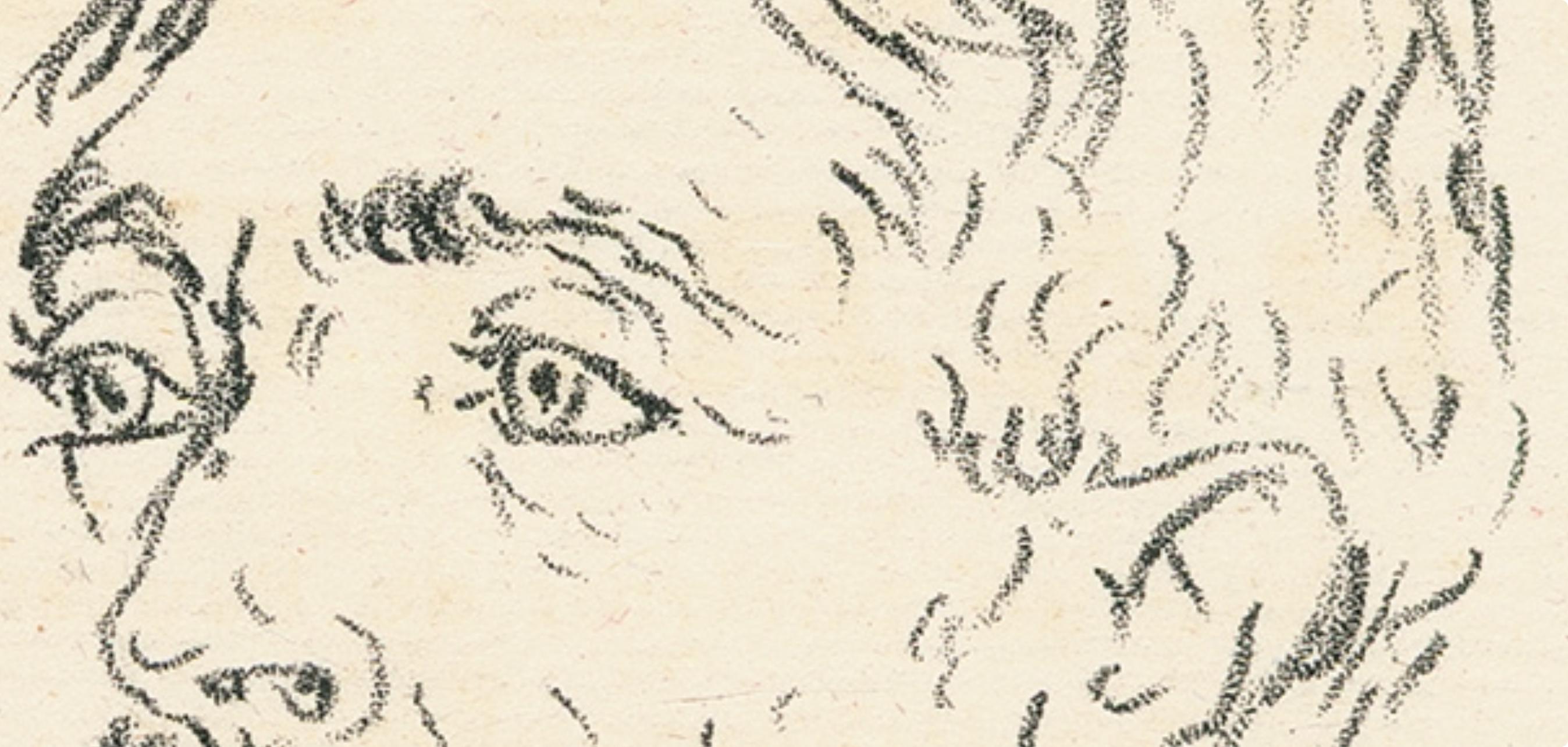 Picasso, Komposition (Cramer 9; Mourlot 4), La Jeune Parque (nach) (Weiß), Portrait Print, von Pablo Picasso