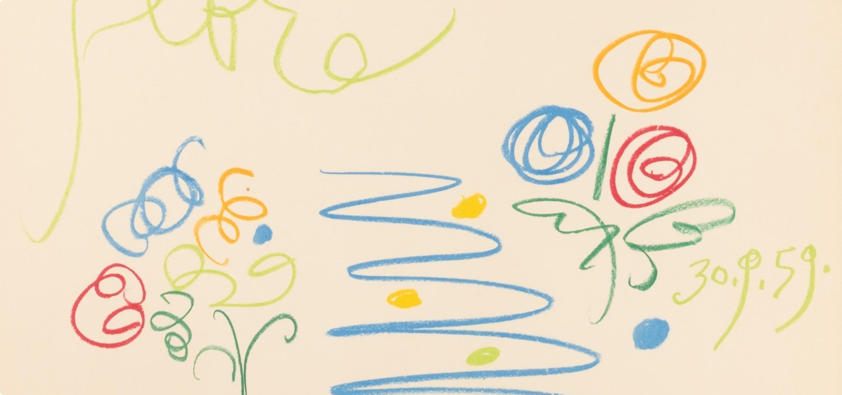 Picasso, Composition, Faunes et Flore d'Antibes (après) - Cubisme Print par Pablo Picasso