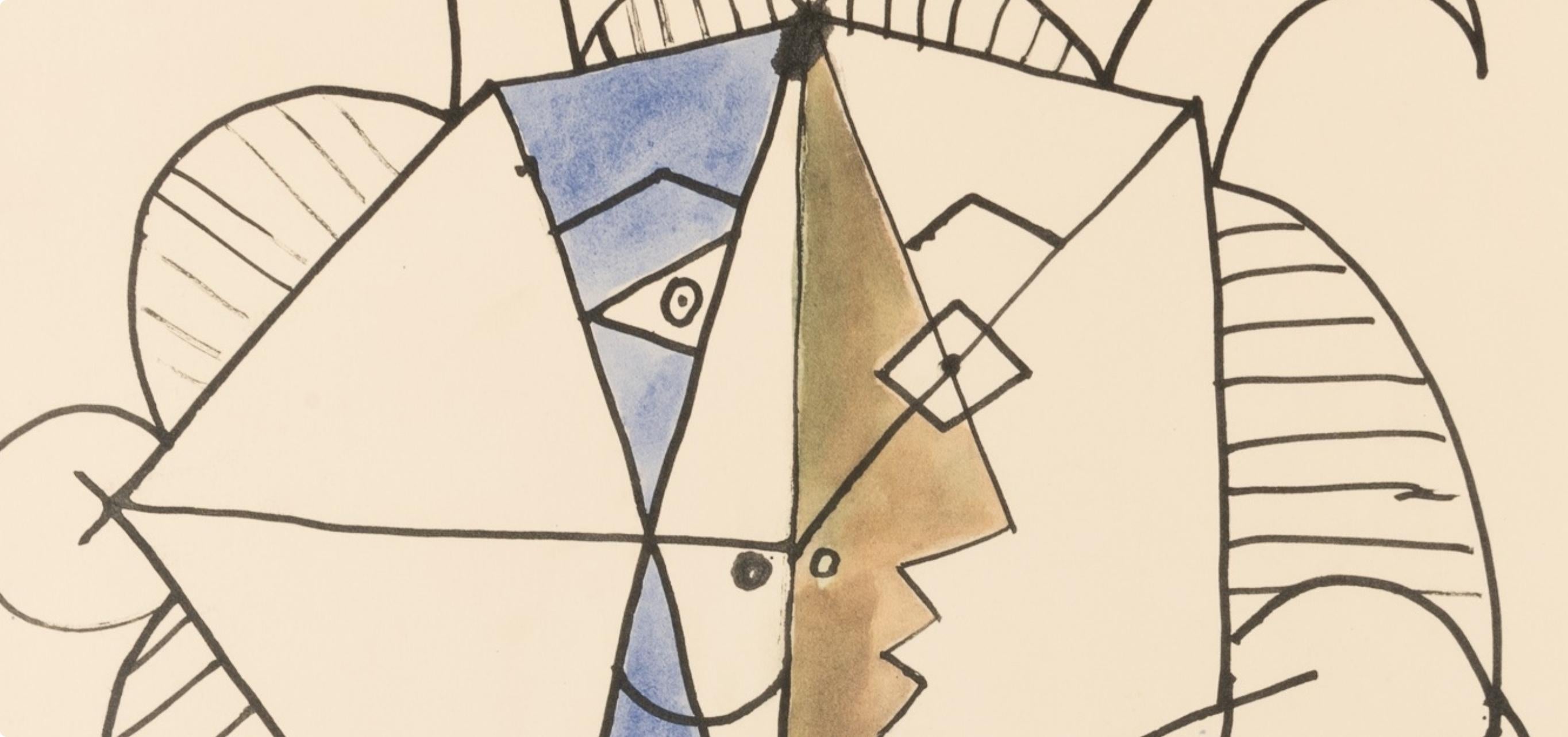 Picasso, Composition, Faunes et Flore d'Antibes (after) - Cubist Print by Pablo Picasso