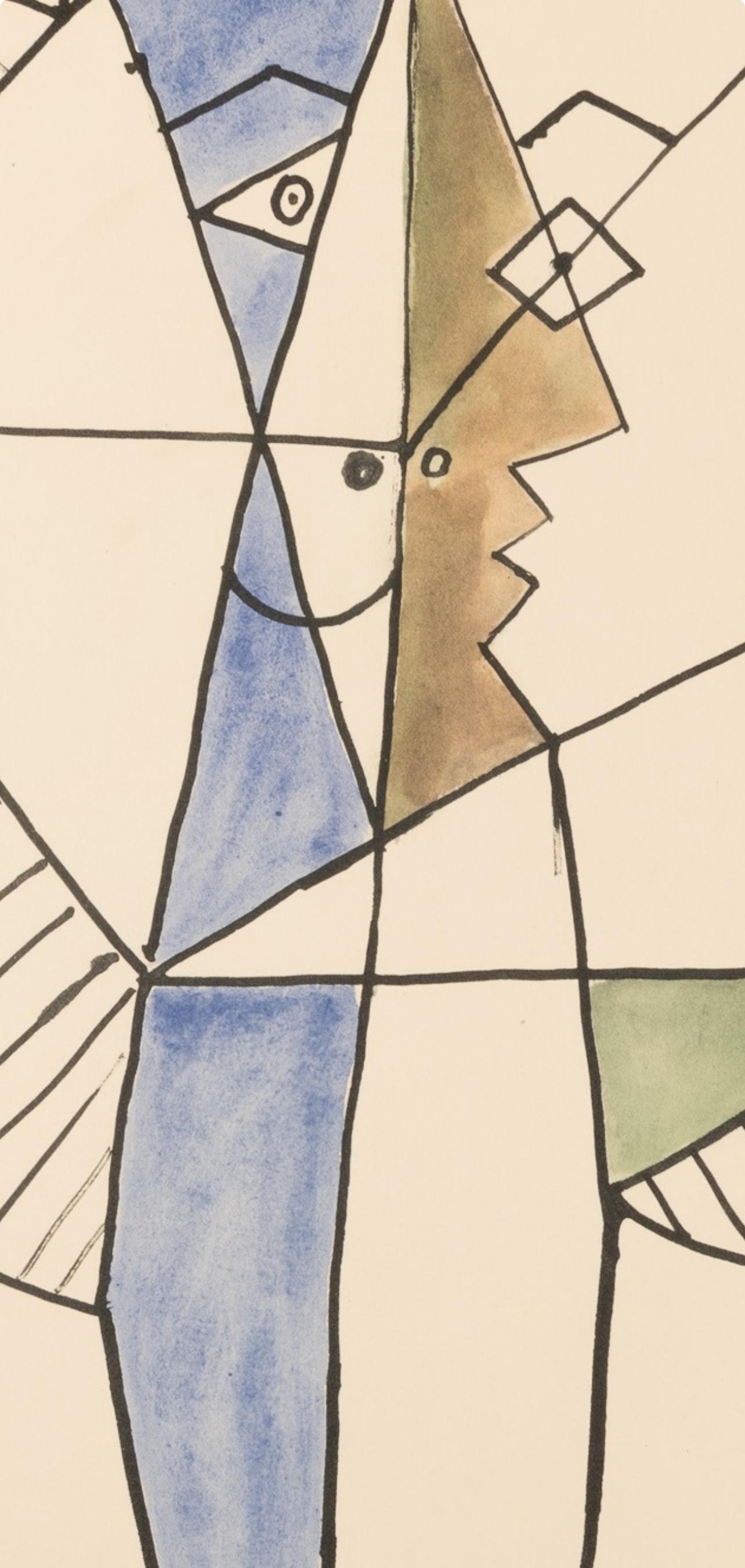 Picasso, Composition, Faunes et Flore d'Antibes (after) - White Figurative Print by Pablo Picasso
