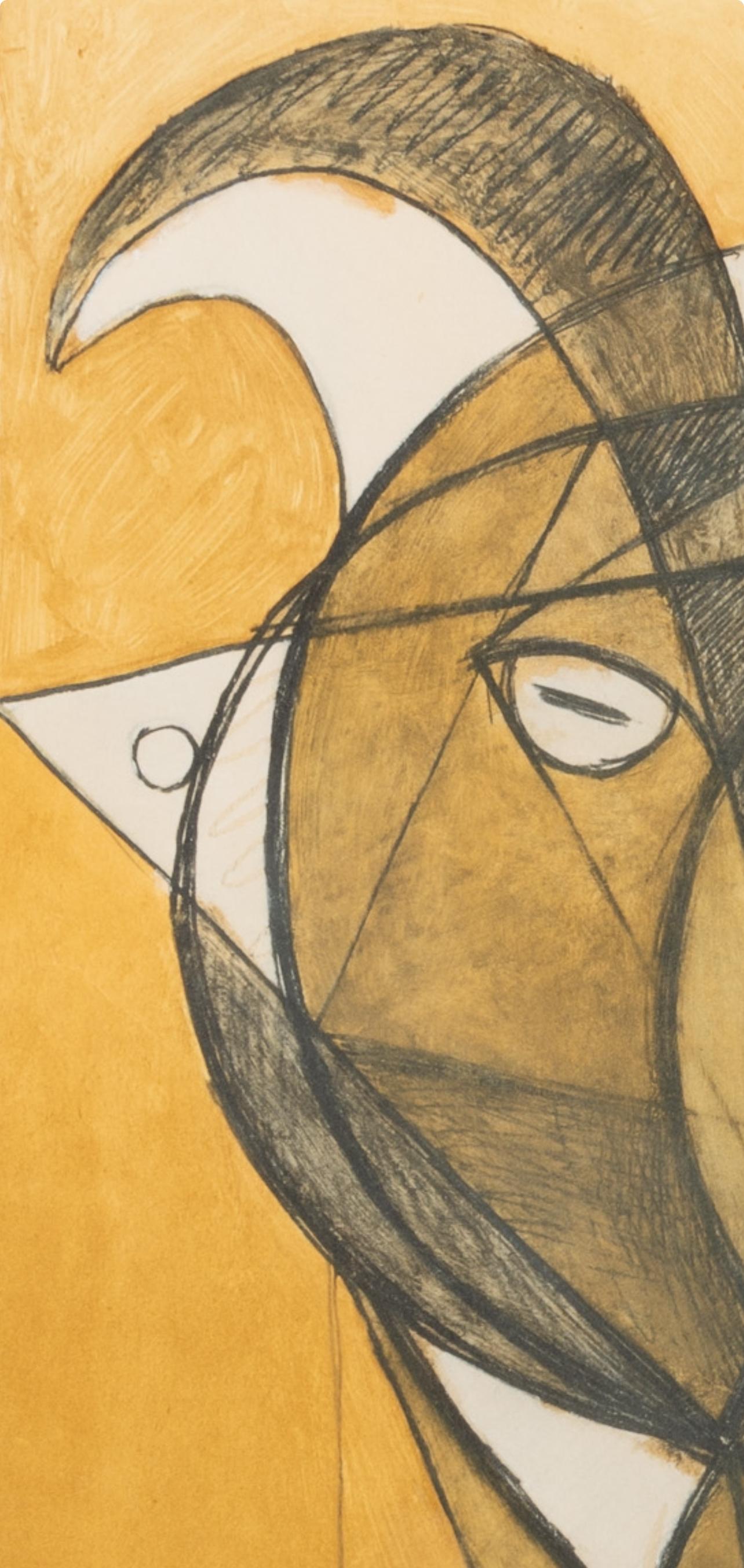 Picasso, Composition, Faunes et Flore d'Antibes (after) - Beige Landscape Print by Pablo Picasso