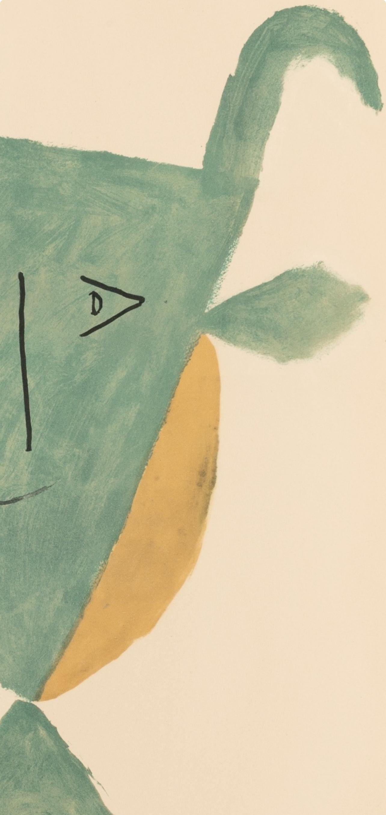 Picasso, Composition, Faunes et Flore d'Antibes (after) - Beige Landscape Print by Pablo Picasso