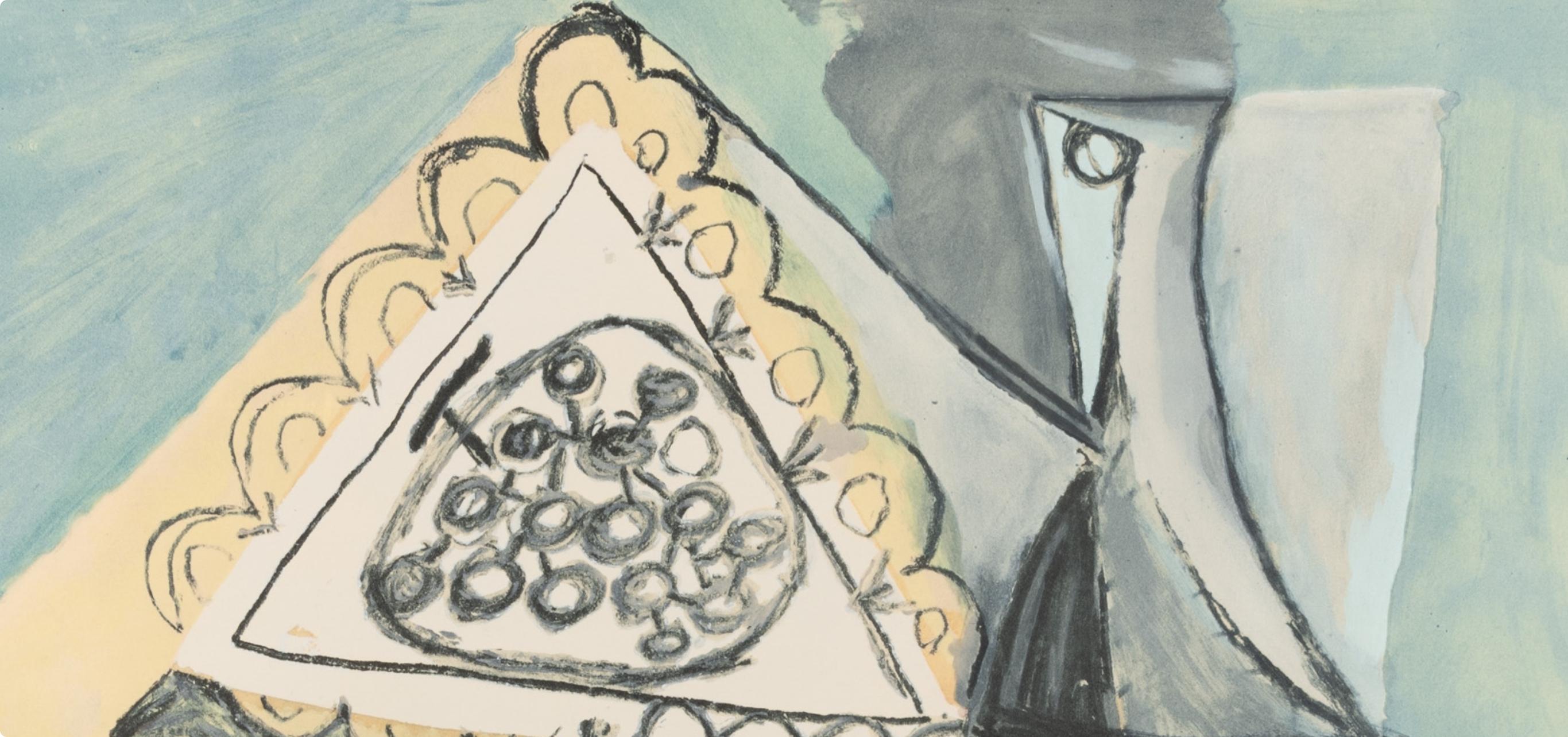 Picasso, Composition, Faunes et Flore d'Antibes (après) - Gris Landscape Print par Pablo Picasso