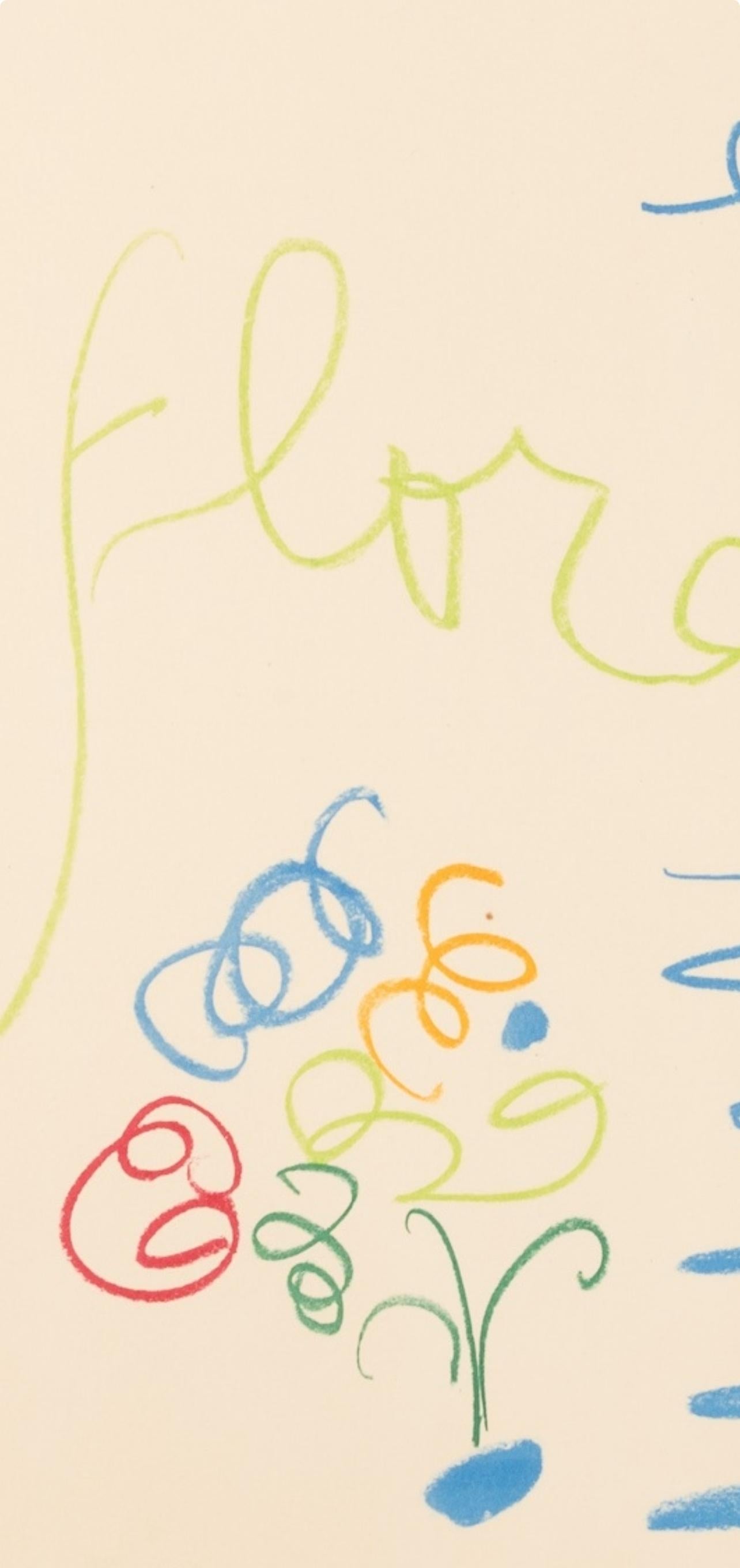 Lithographie et pochoir sur papier vélin pur chiffon d'Arches. Inscription : Non signé et non numéroté, tel que publié. Bon état ; non encadré. Notes : D'après l'in-folio, Faunes et Flore d'Antibes, 1960. Publié par Au Pont des Arts, Paris ; imprimé