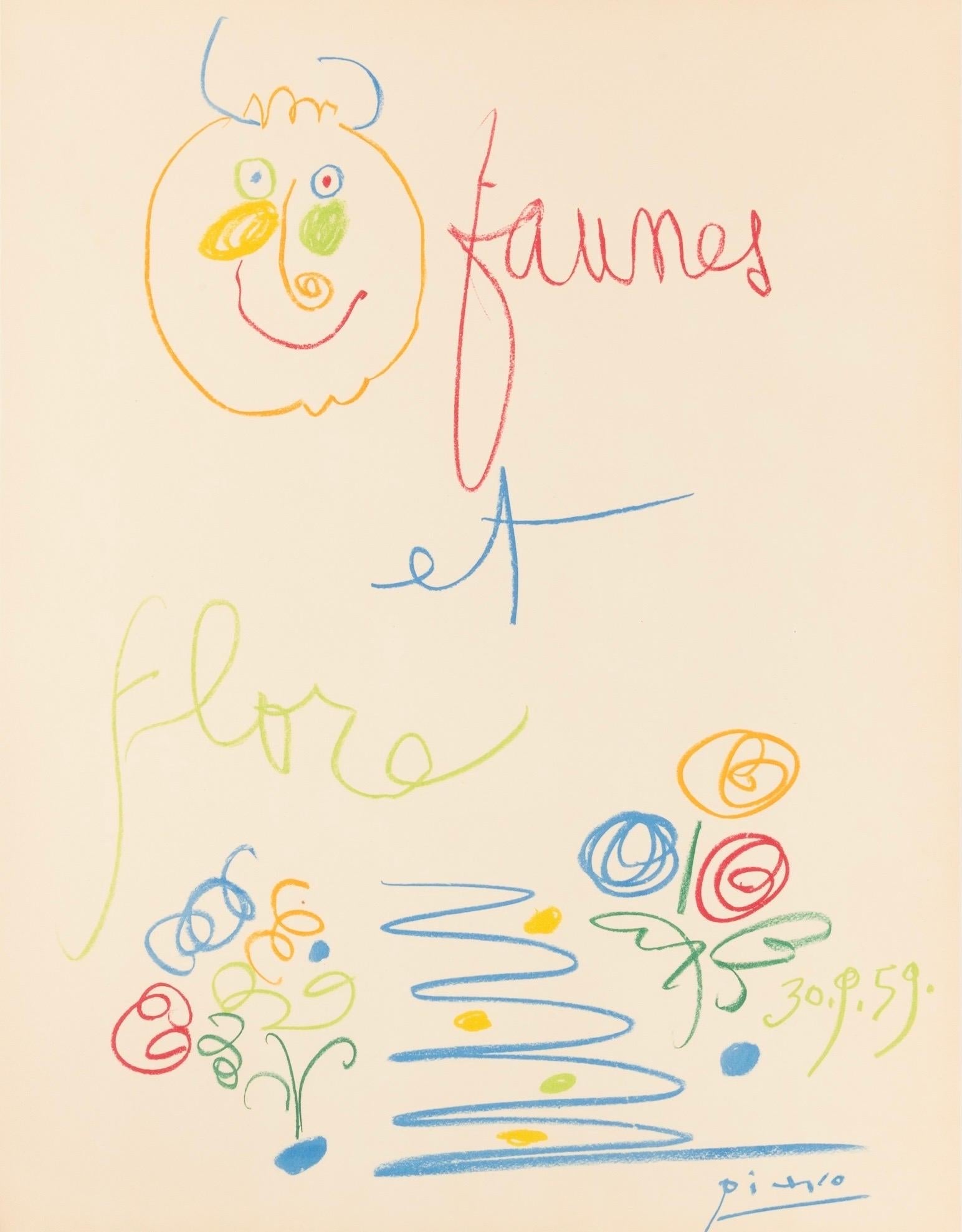 Picasso, Composition, Faunes et Flore d'Antibes (after)