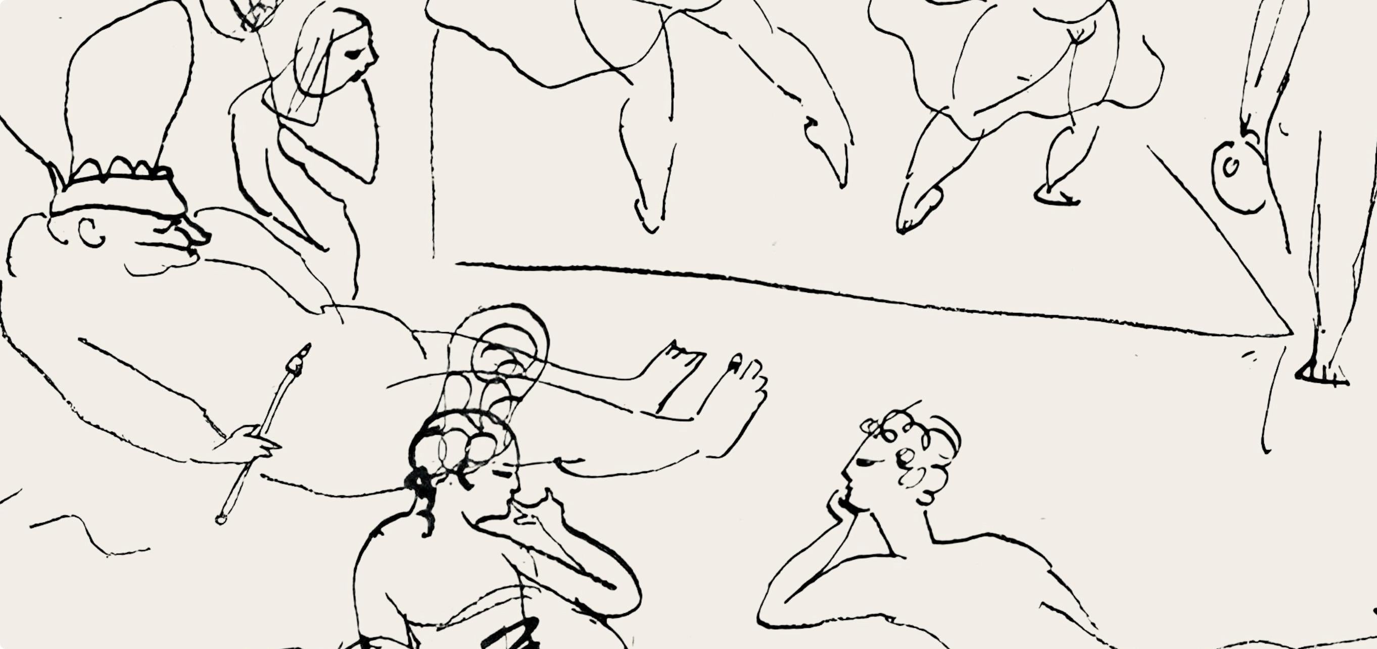 Picasso, Composition (Hodorisch B2), Le manuscrit trouvé dans un chapeau (after) - Modern Print by Pablo Picasso