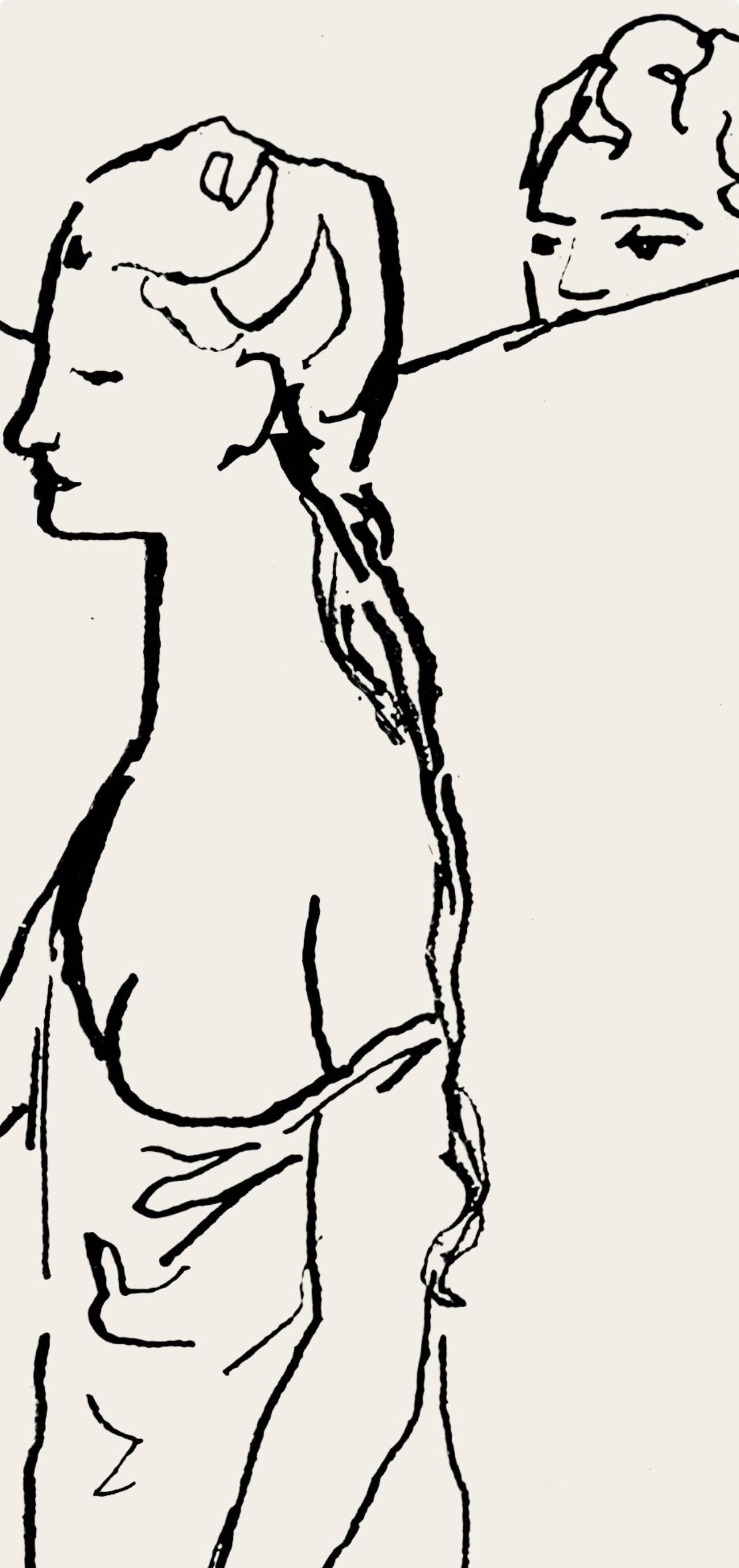 Picasso, Composition (Hodorisch B2), Le manuscrit trouvé dans un chapeau (after) - White Figurative Print by Pablo Picasso