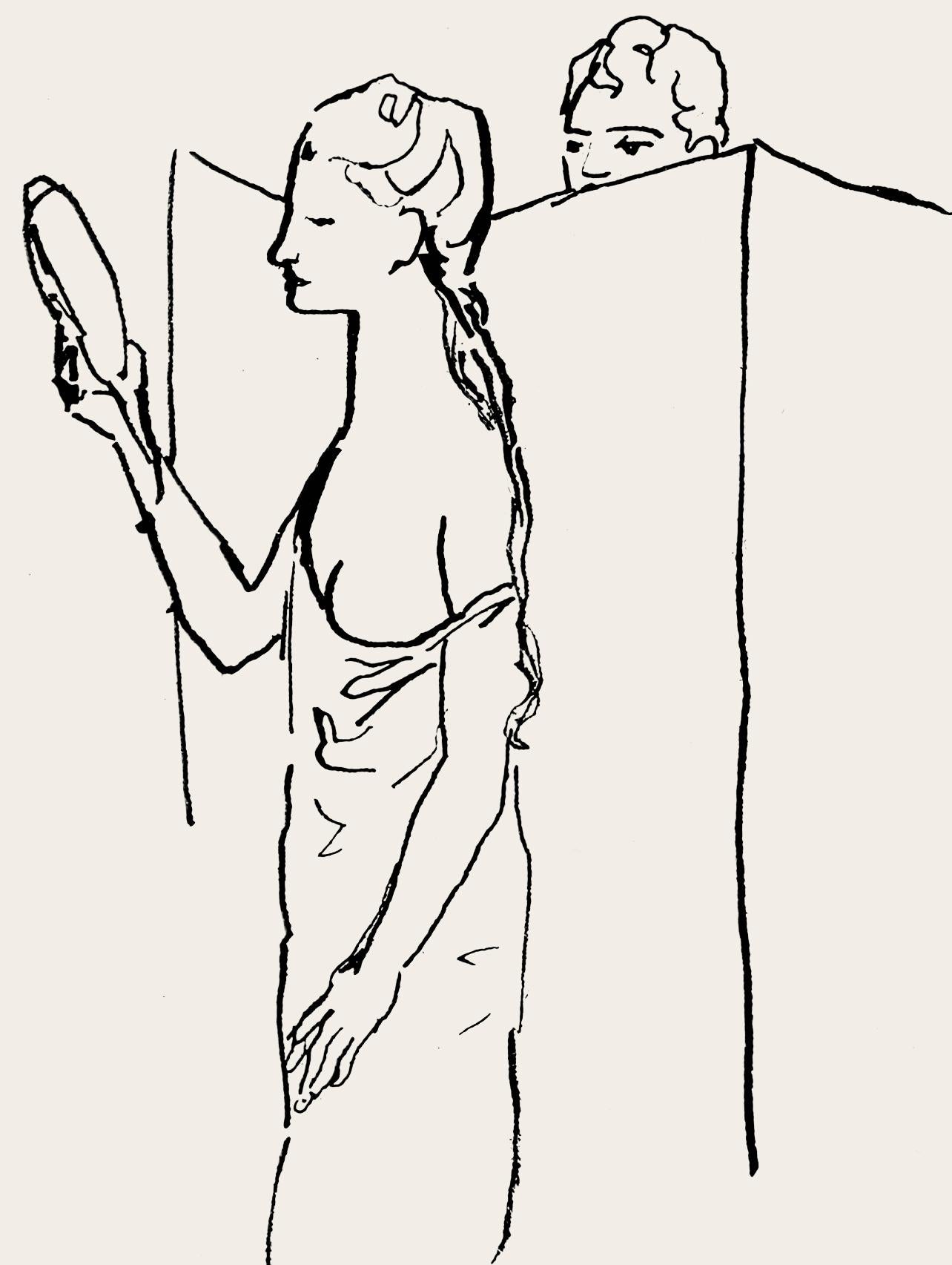 Pablo Picasso Figurative Print - Picasso, Composition (Hodorisch B2), Le manuscrit trouvé dans un chapeau (after)