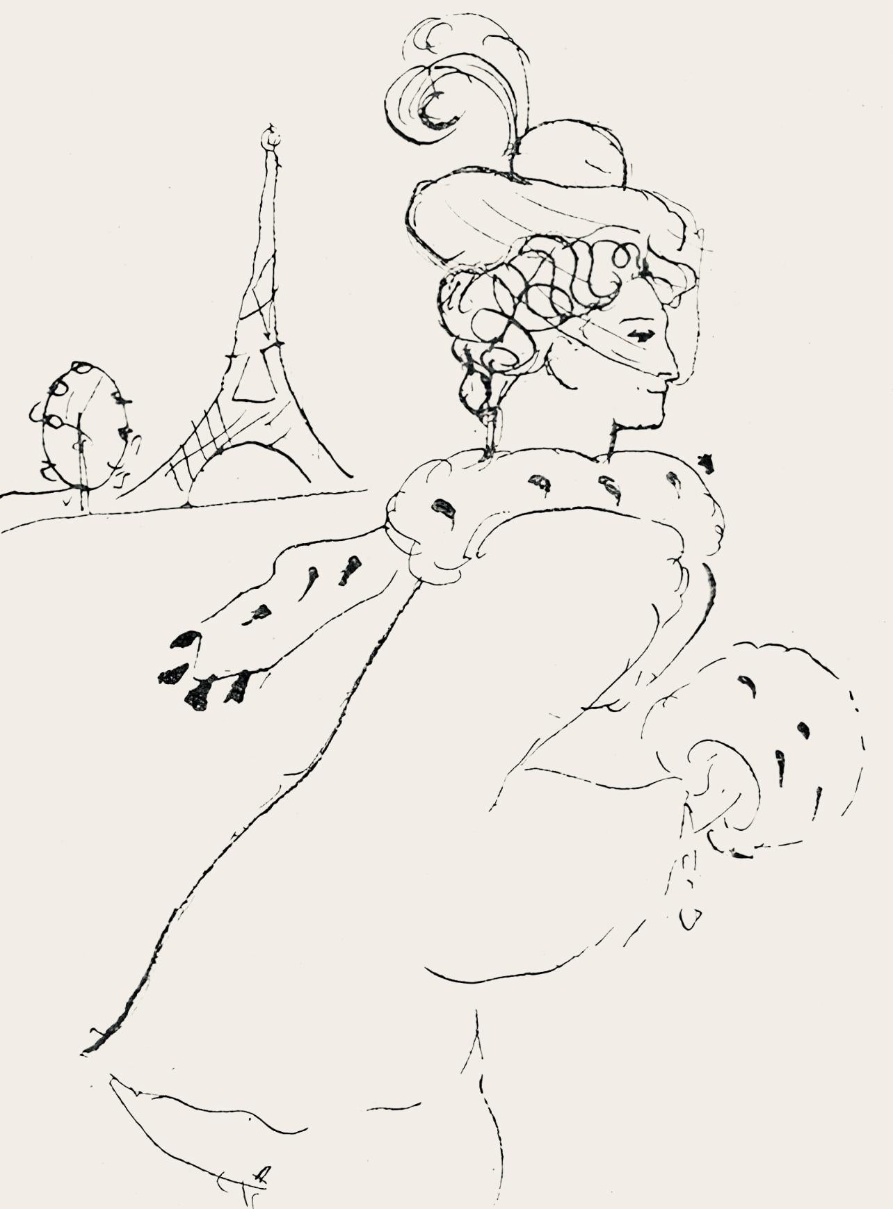 Landscape Print Pablo Picasso - Picasso, Composition (Hodorisch B2), Le manuscrit trouvé dans un chapeau (d'après)