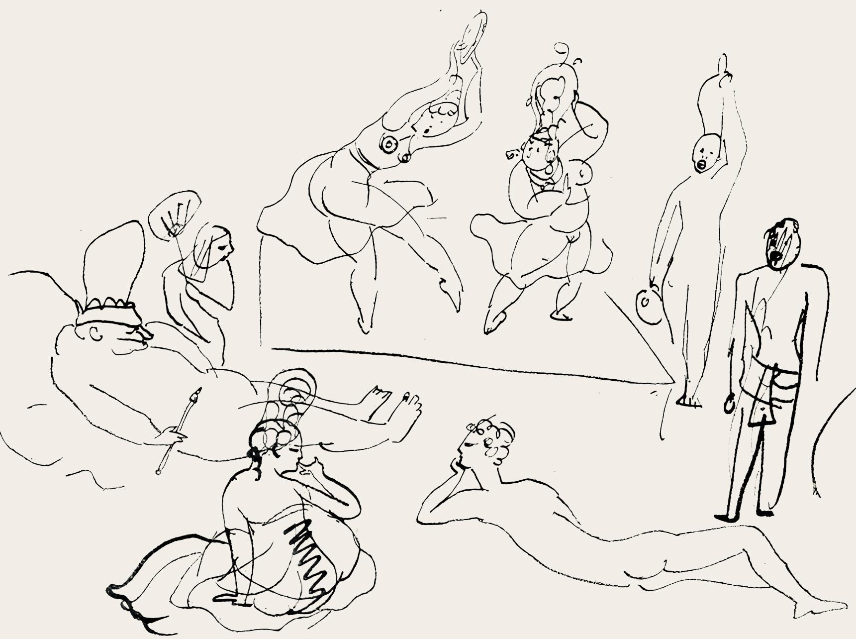 Pablo Picasso Figurative Print - Picasso, Composition (Hodorisch B2), Le manuscrit trouvé dans un chapeau (after)