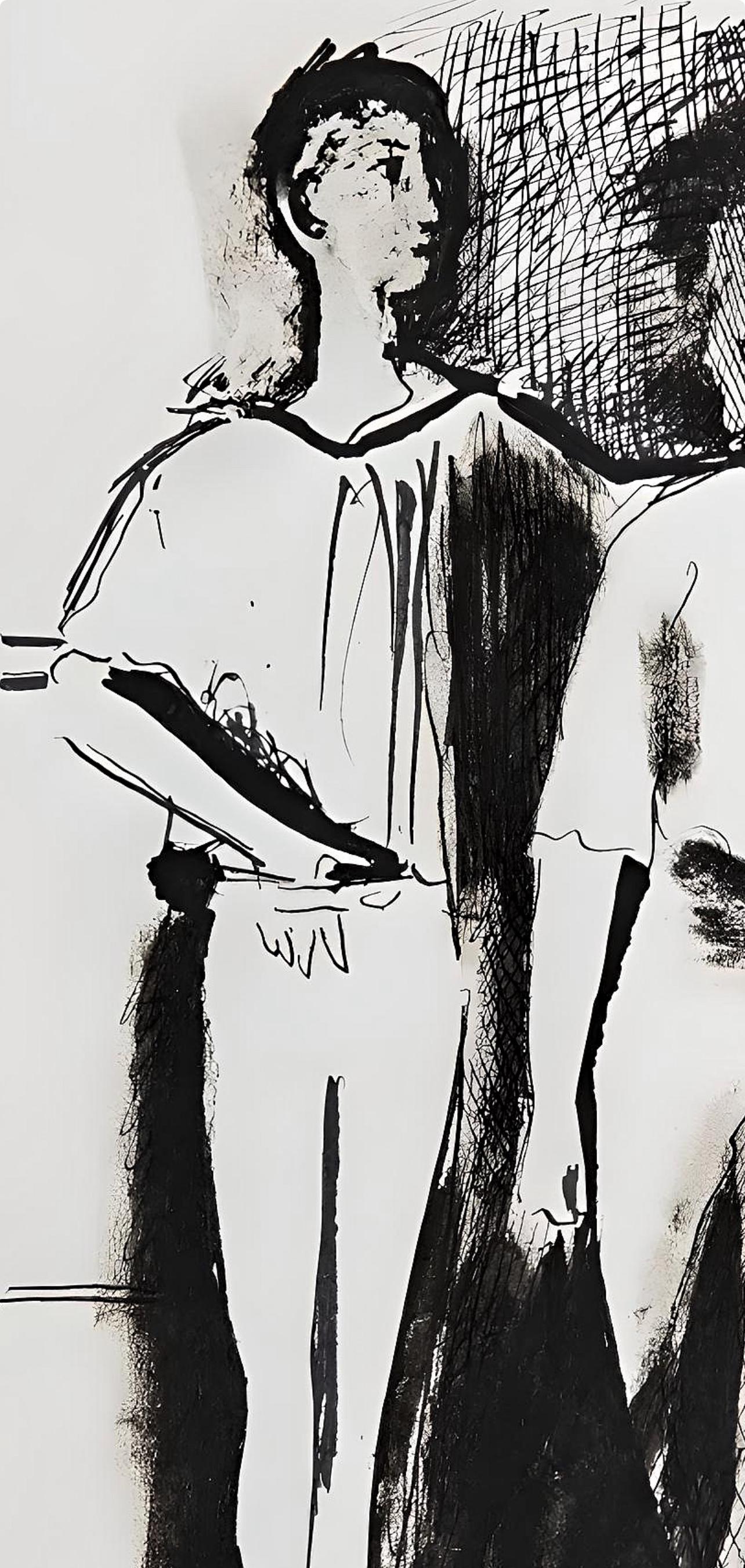 Picasso, Composition (Horodisch D10), Serge Lifar, Destin d'un danseur (after) - Gray Figurative Print by Pablo Picasso