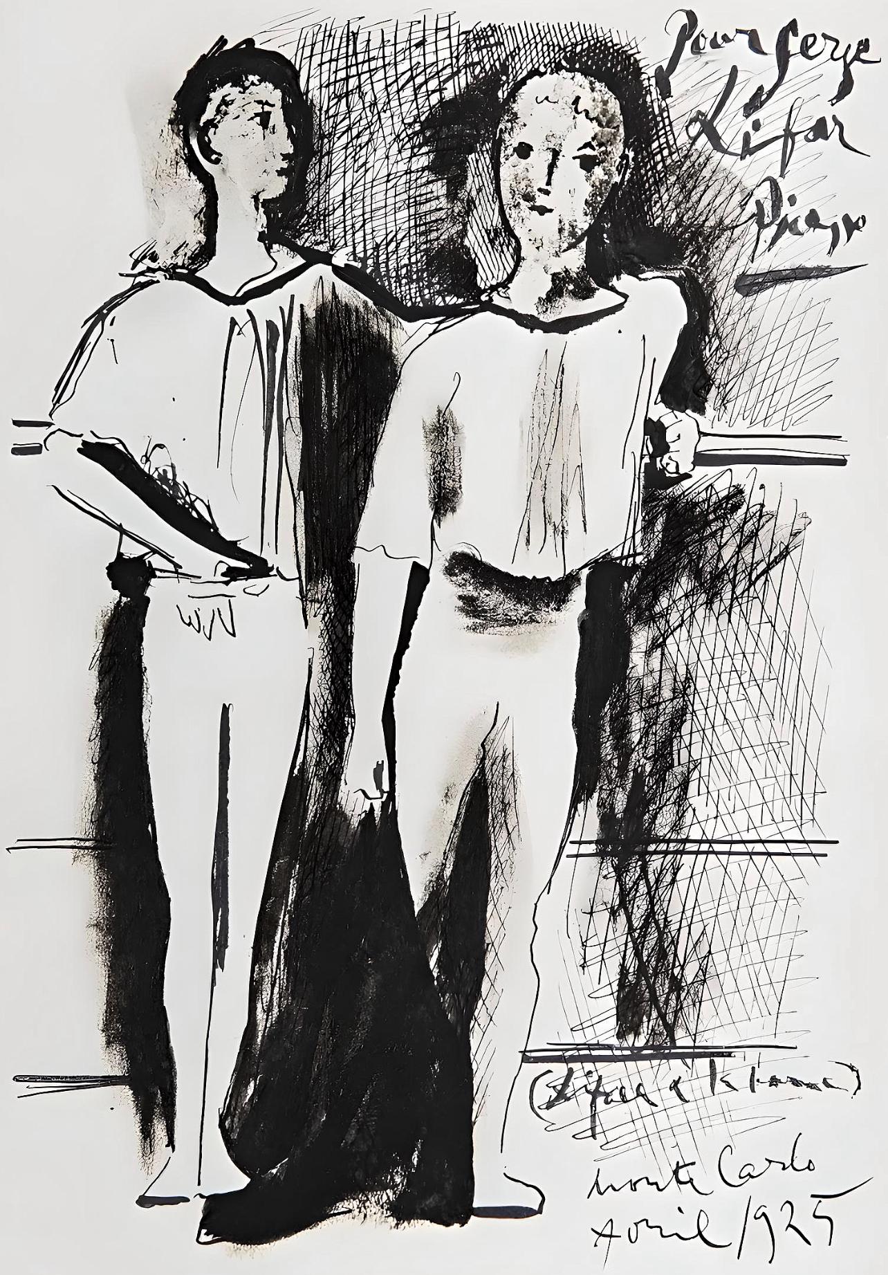 Pablo Picasso Figurative Print - Picasso, Composition (Horodisch D10), Serge Lifar, Destin d'un danseur (after)