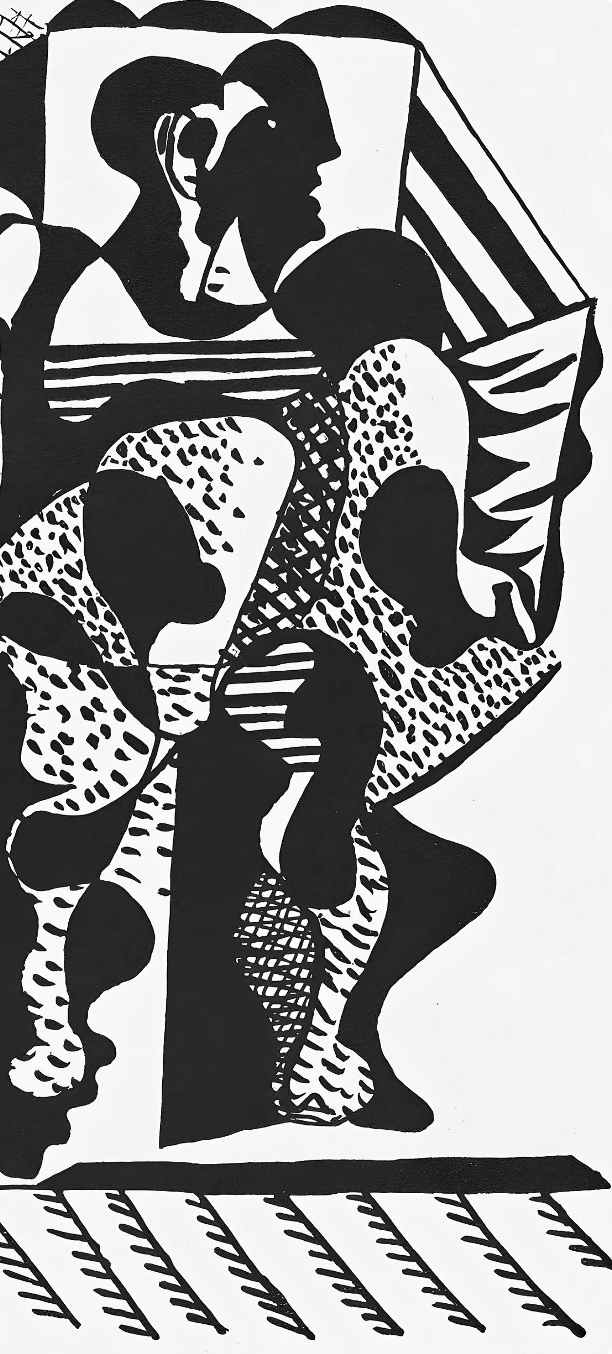 Picasso, Composition (J/Vollard 193; Monod 10485), Hélène chez Archimède (after) - Black Abstract Print by Pablo Picasso