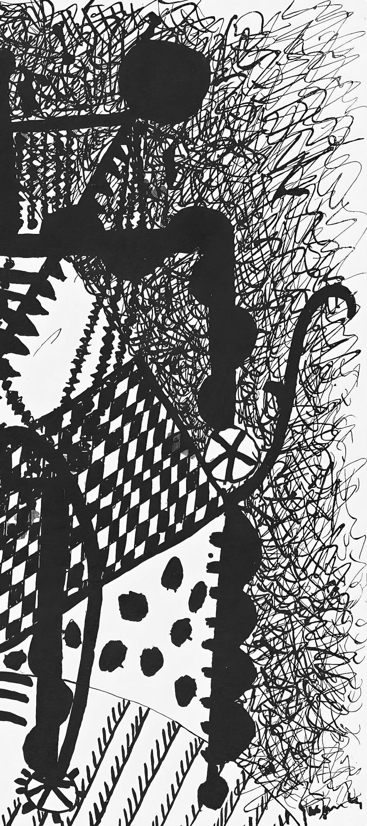 Picasso, Composición (J/Vollard 193; Monod 10485), Hélène chez Archimède (después de) - Abstract Print Negro de Pablo Picasso