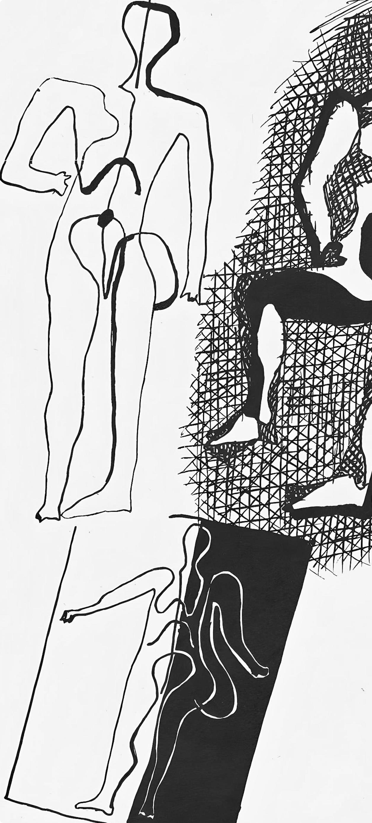 Picasso, Composition (J/Vollard 193; Monod 10485), Hélène chez Archimède (after) - Gray Abstract Print by Pablo Picasso