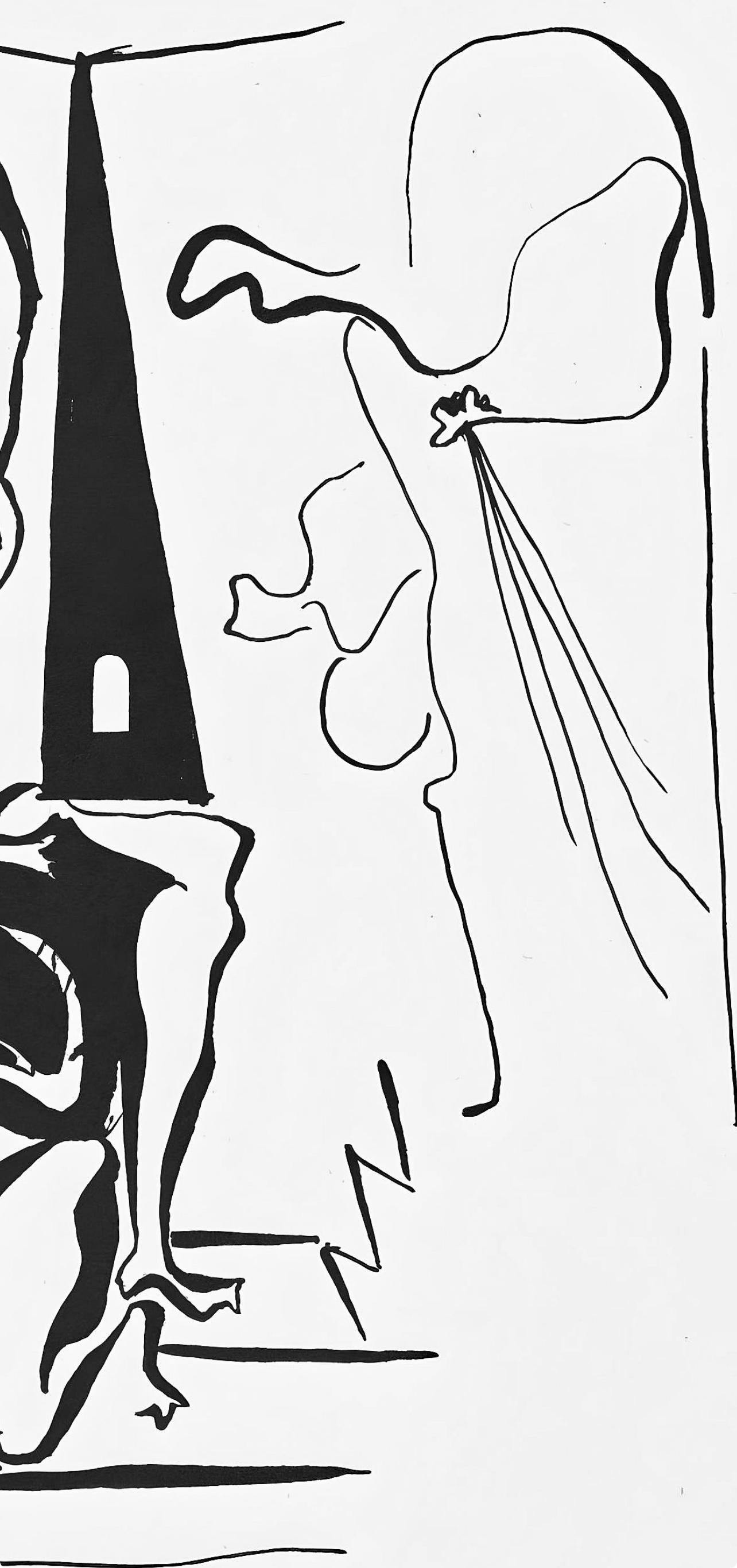 Picasso, Composition (J/Vollard 193; Monod 10485), Hélène chez Archimède (after) - Gray Abstract Print by Pablo Picasso