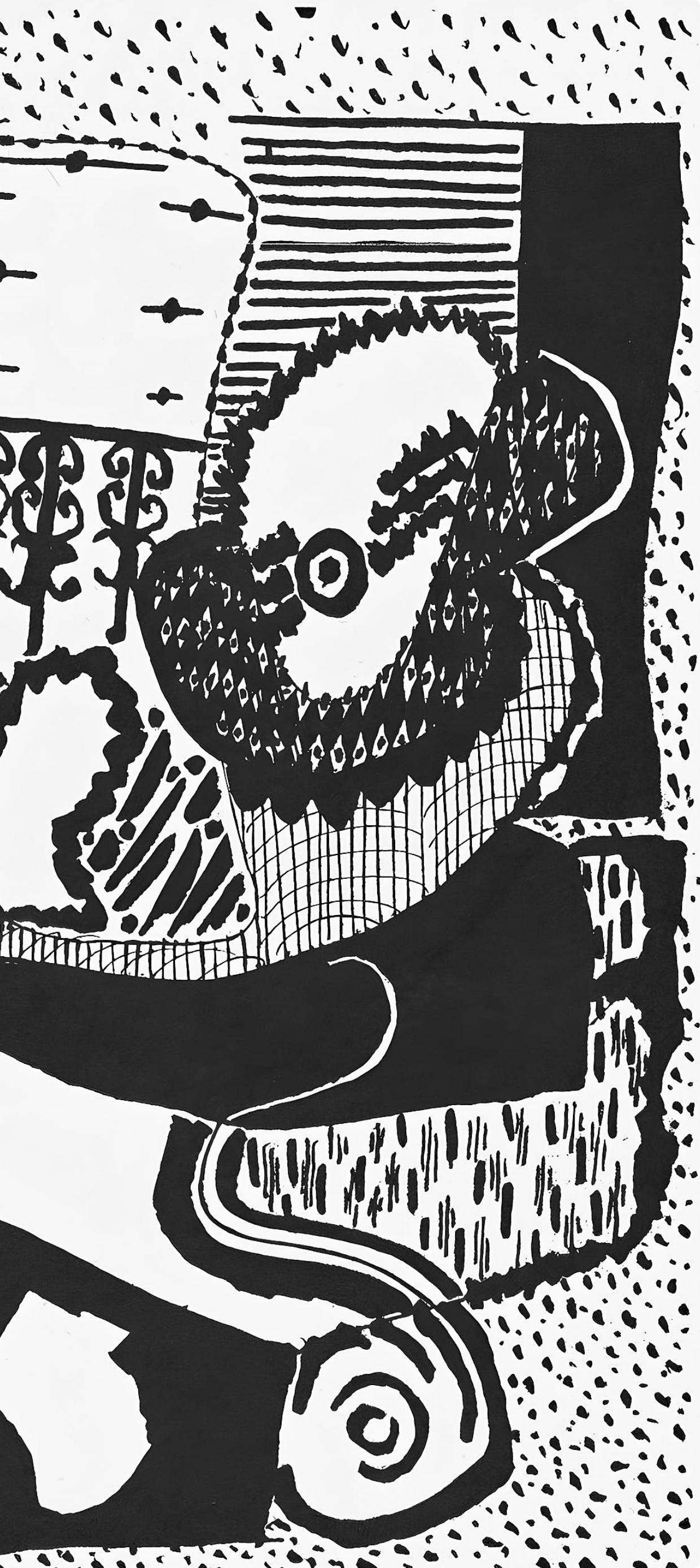 Picasso, Composition (J/Vollard 193; Monod 10485), Hélène chez Archimède (after) - Black Abstract Print by Pablo Picasso