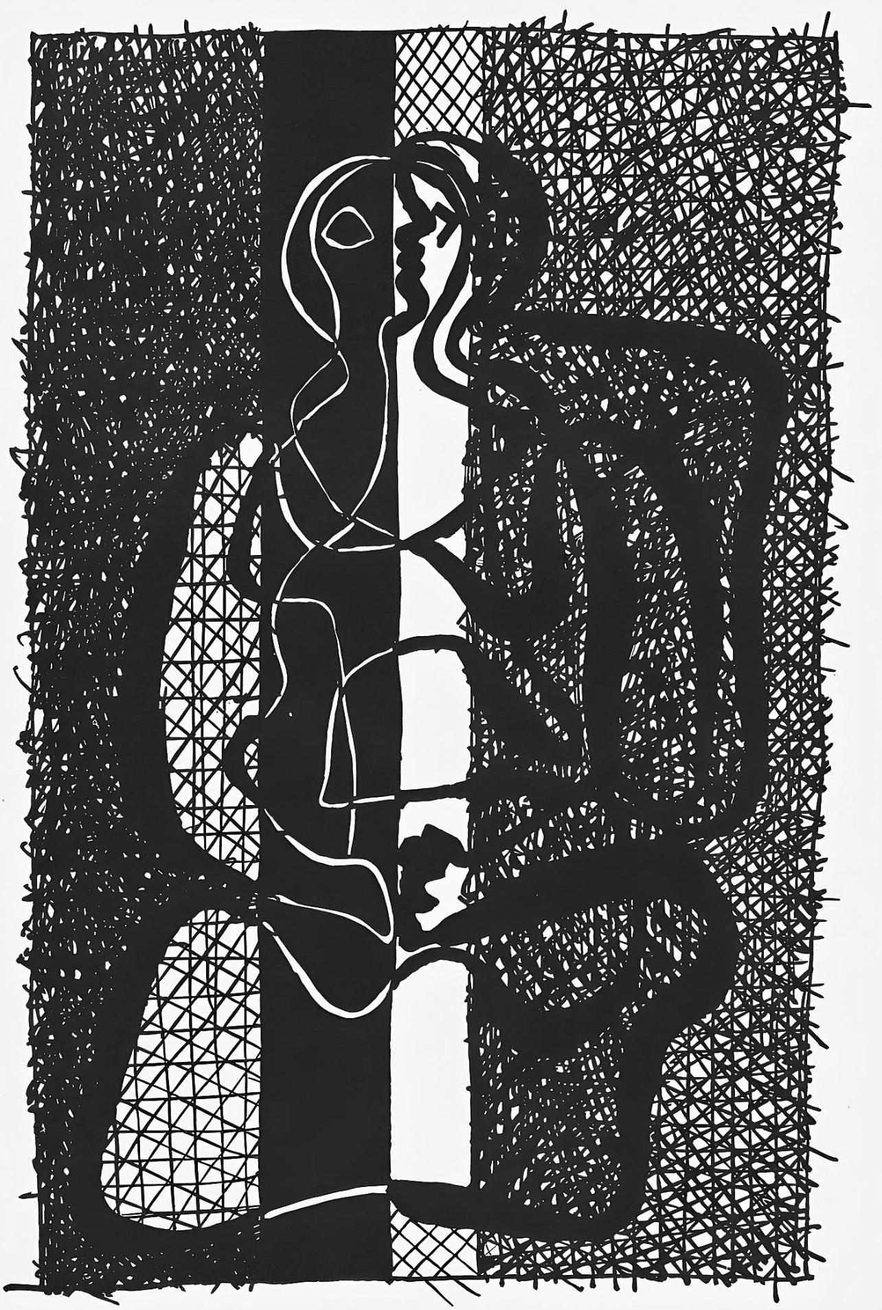 Picasso, Composition (J/Vollard 193 ; Monod 10485), Hélène chez Archimède (d'après)