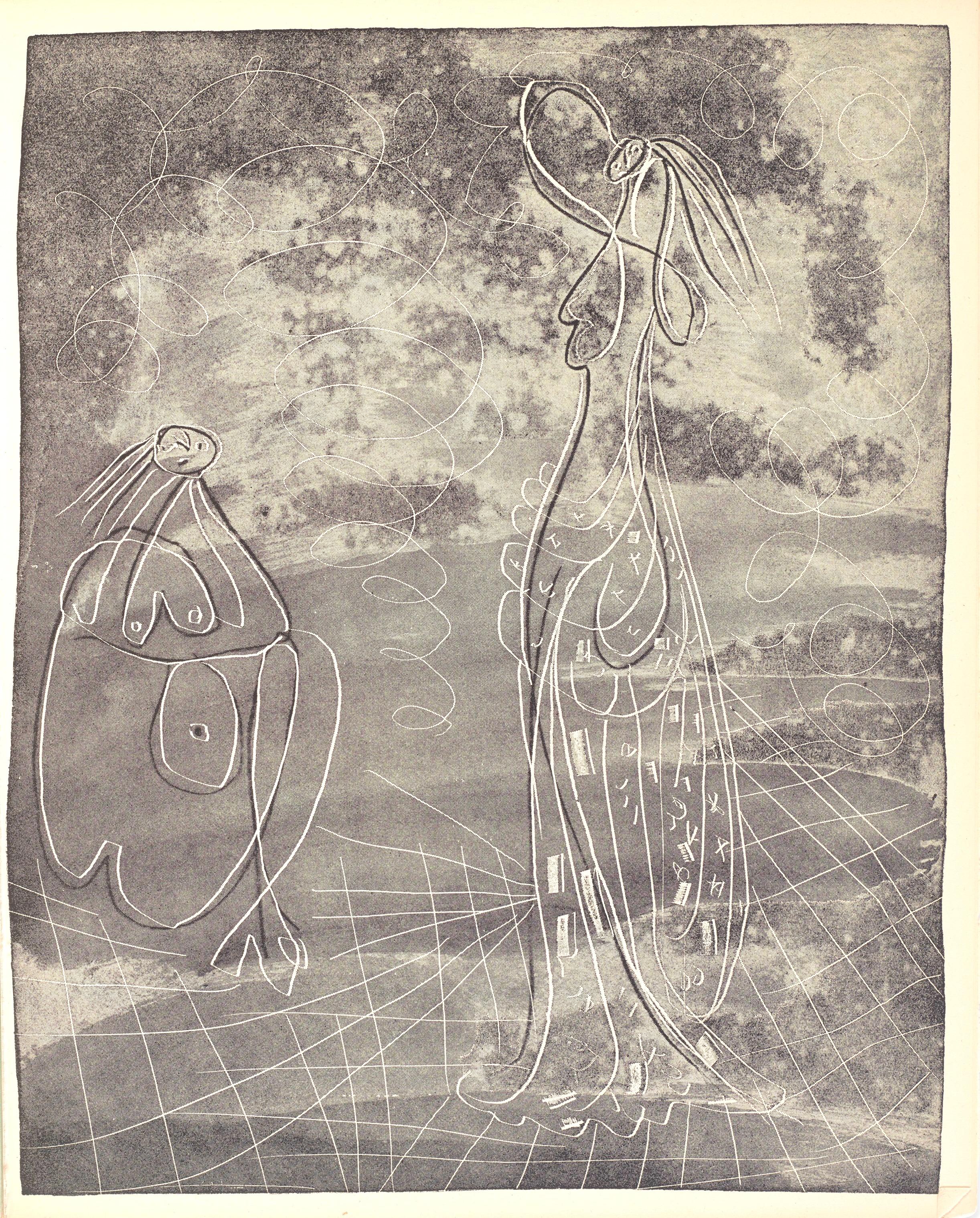 Engraving and Zincograph on vélin Lafuma-Navarre paper. Inscription: Unsigned and unnumbered, as issued.  Good condition. Notes: From the volume, La Chèvre-Feuille, 1943. Published by Robert J. Godet, Éditeur, Paris; printed by Atelier