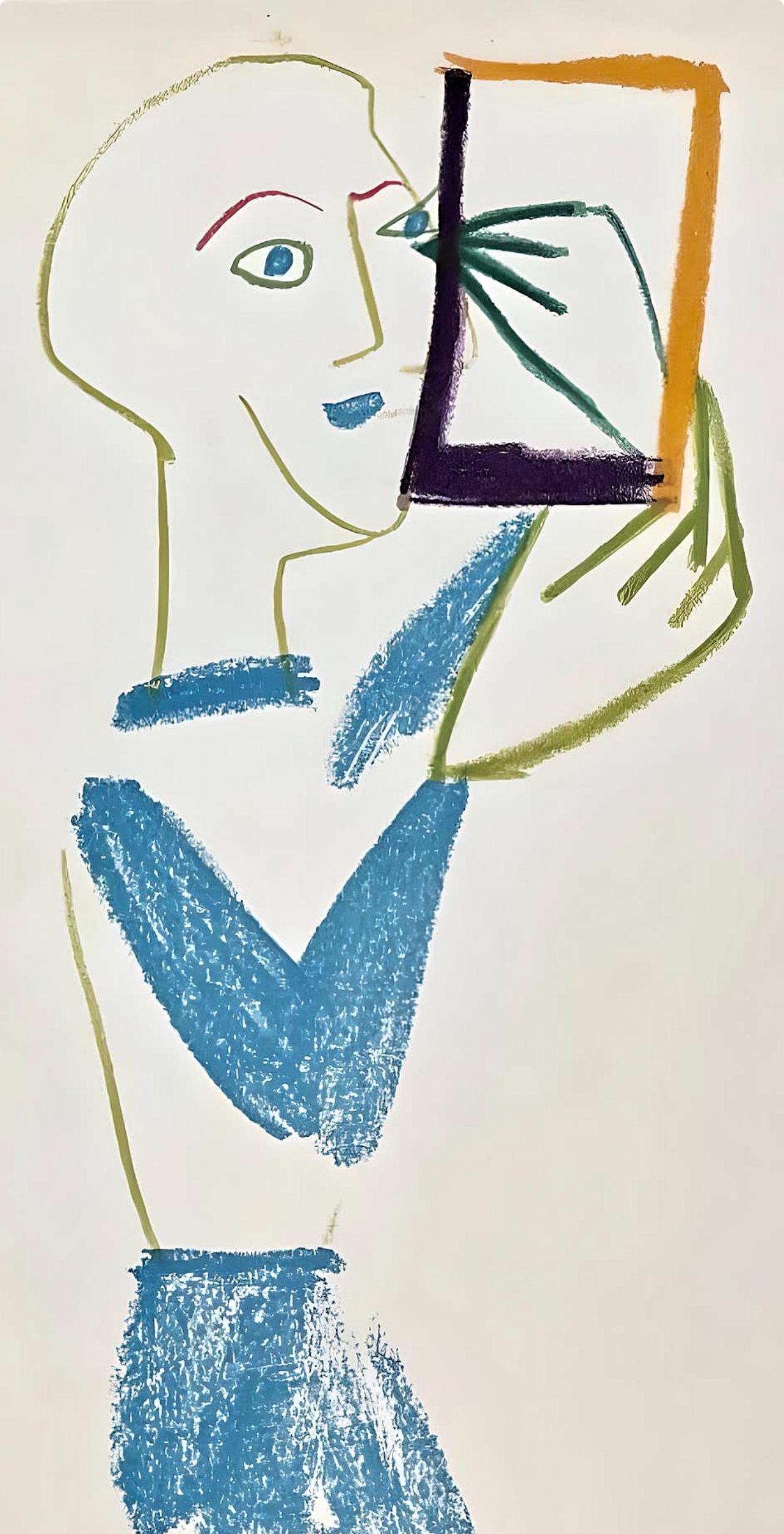 Picasso, Composition, La Comédie Humaine (d'après) - Cubisme Print par Pablo Picasso