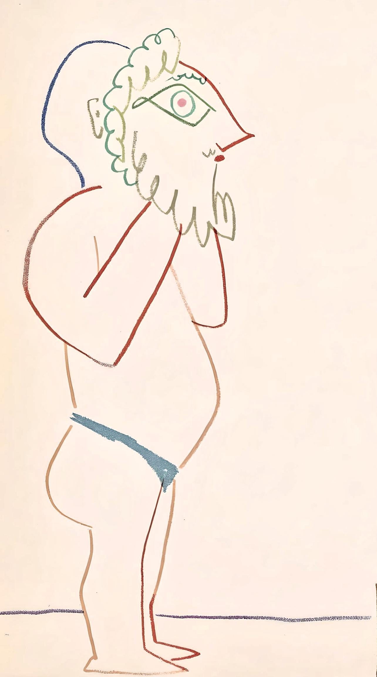 Picasso, Composition, La Comédie Humaine (after) - Cubist Print by Pablo Picasso