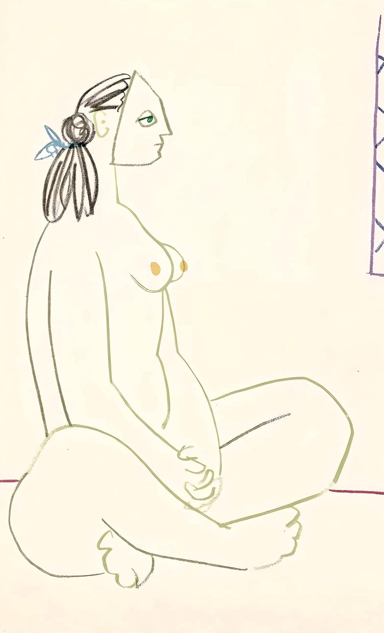 Picasso, Composition, La Comédie Humaine (d'après) - Cubisme Print par Pablo Picasso