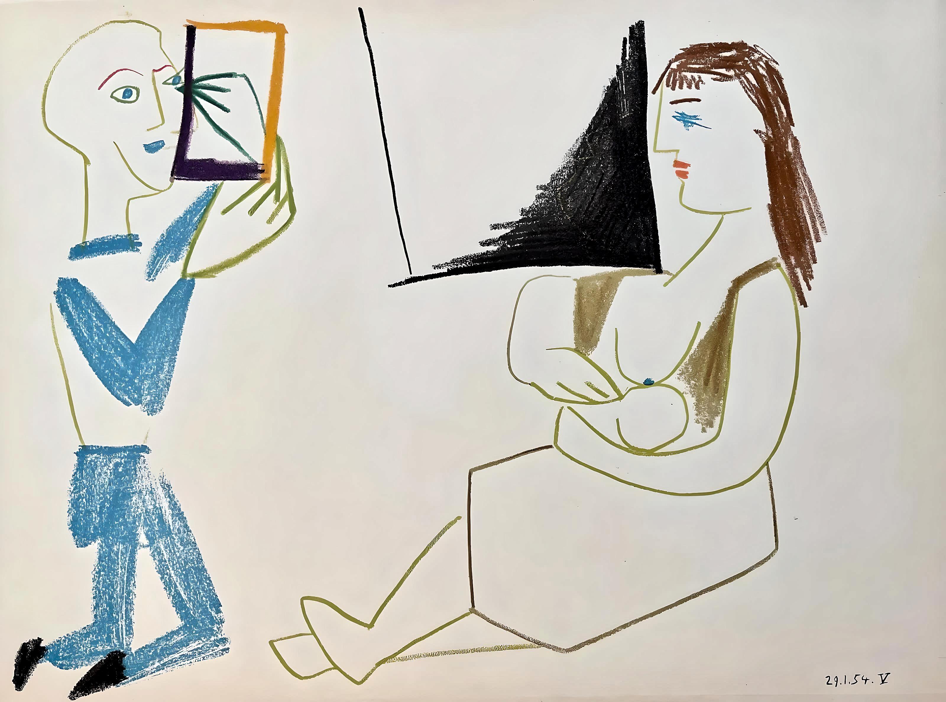 Pablo Picasso Figurative Print - Picasso, Composition, La Comédie Humaine (after)