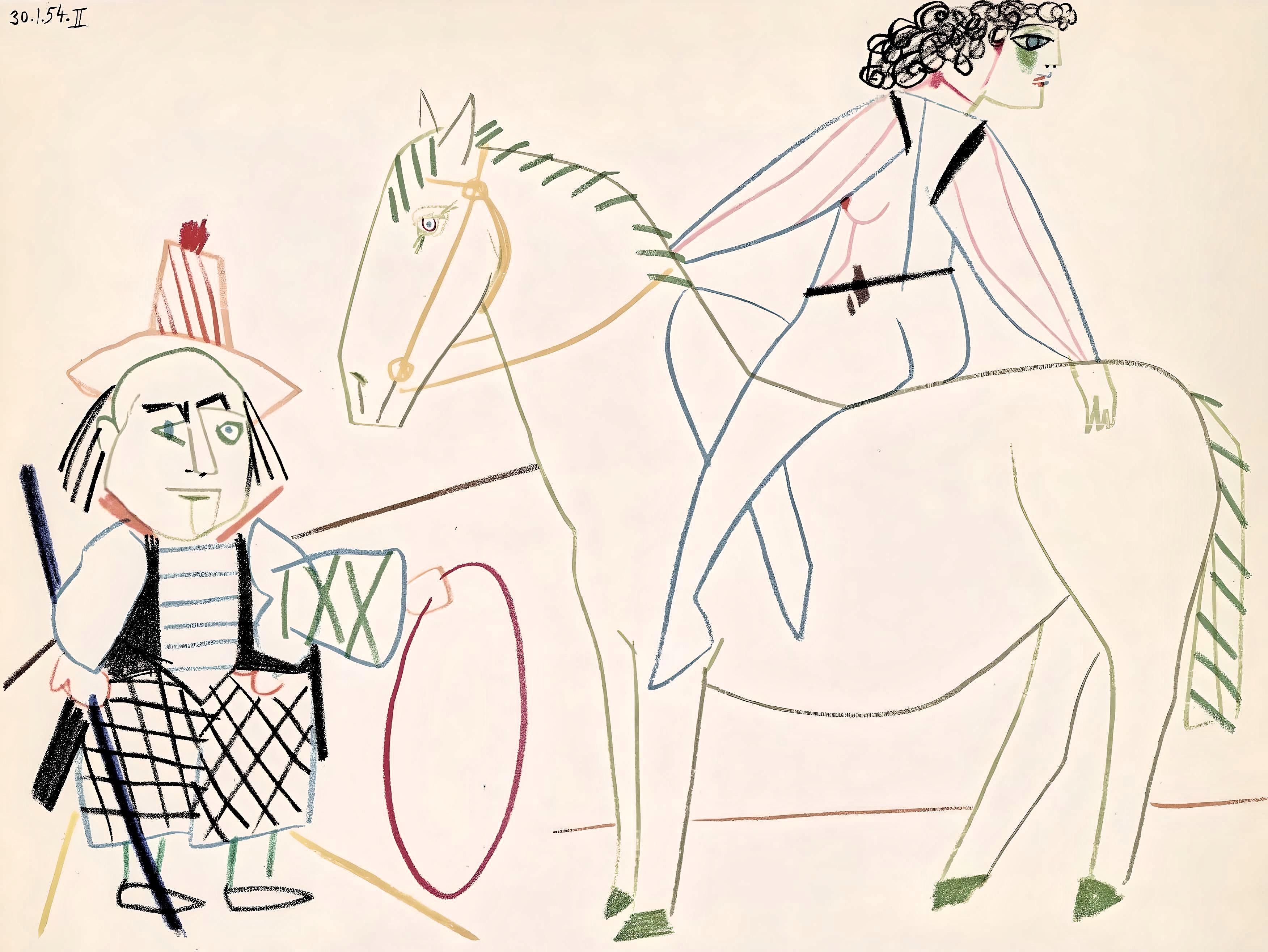 Landscape Print Pablo Picasso - Picasso, Composition, La Comédie Humaine (d'après)