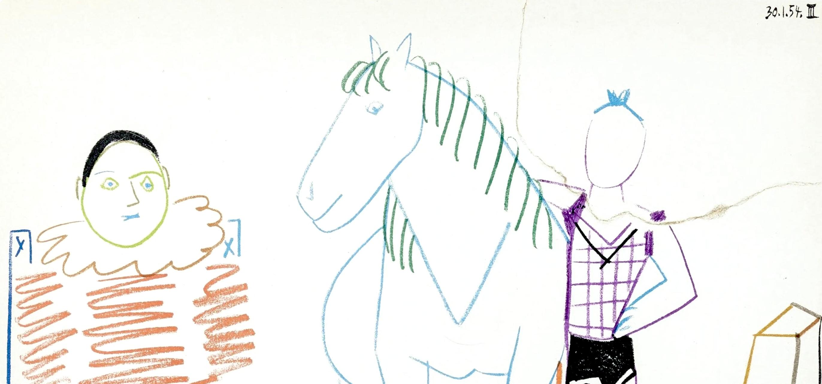 Picasso, Komposition, La Comédie Humaine, Verve: Revue Artistique (nach) – Print von Pablo Picasso