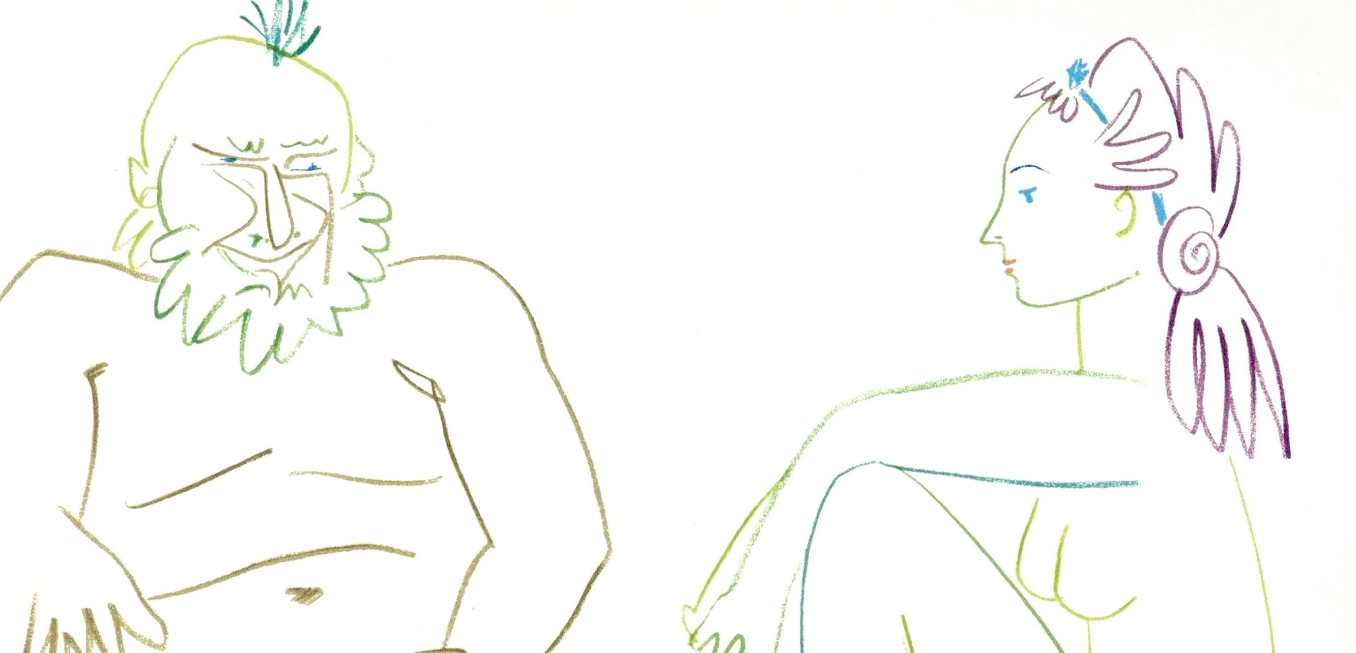 Picasso, Composition, La Comédie Humaine, Verve: Revue Artistique (after) - Print by Pablo Picasso