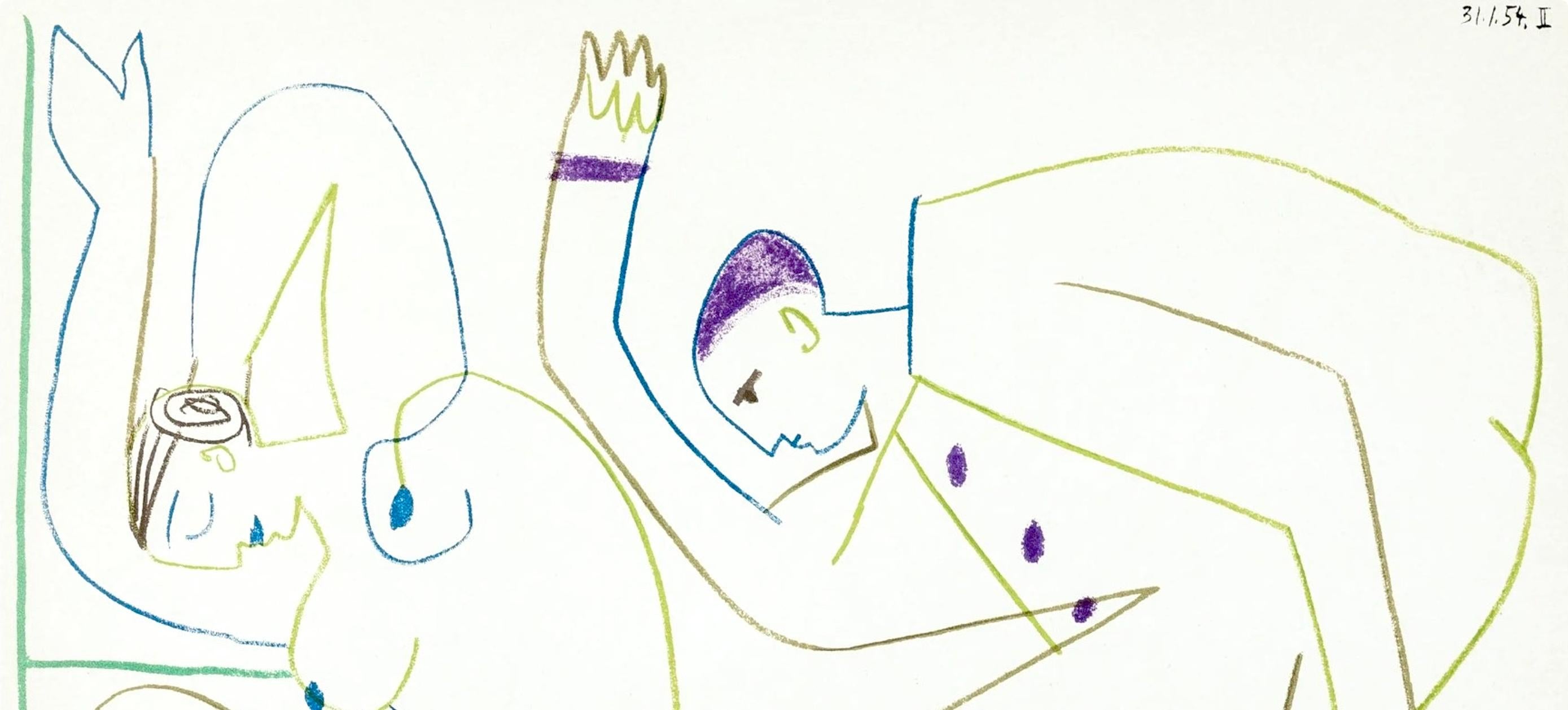 Picasso, Composition, La Comédie Humaine, Verve: Revue Artistique (after) - Print by Pablo Picasso