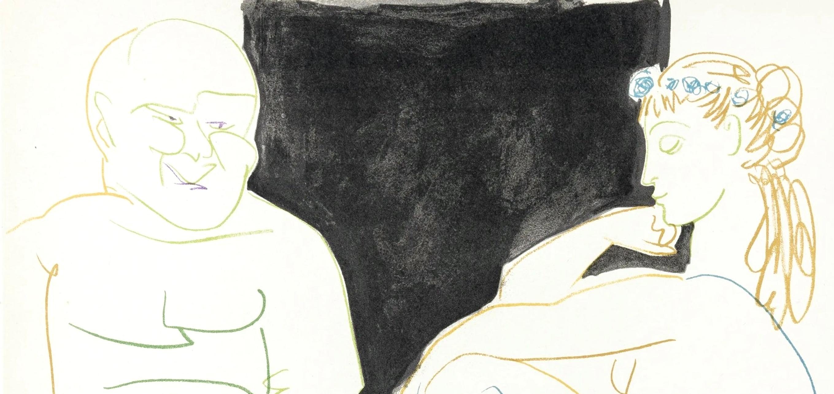 Picasso, Komposition, La Comédie Humaine, Verve: Revue Artistique (nach) – Print von Pablo Picasso