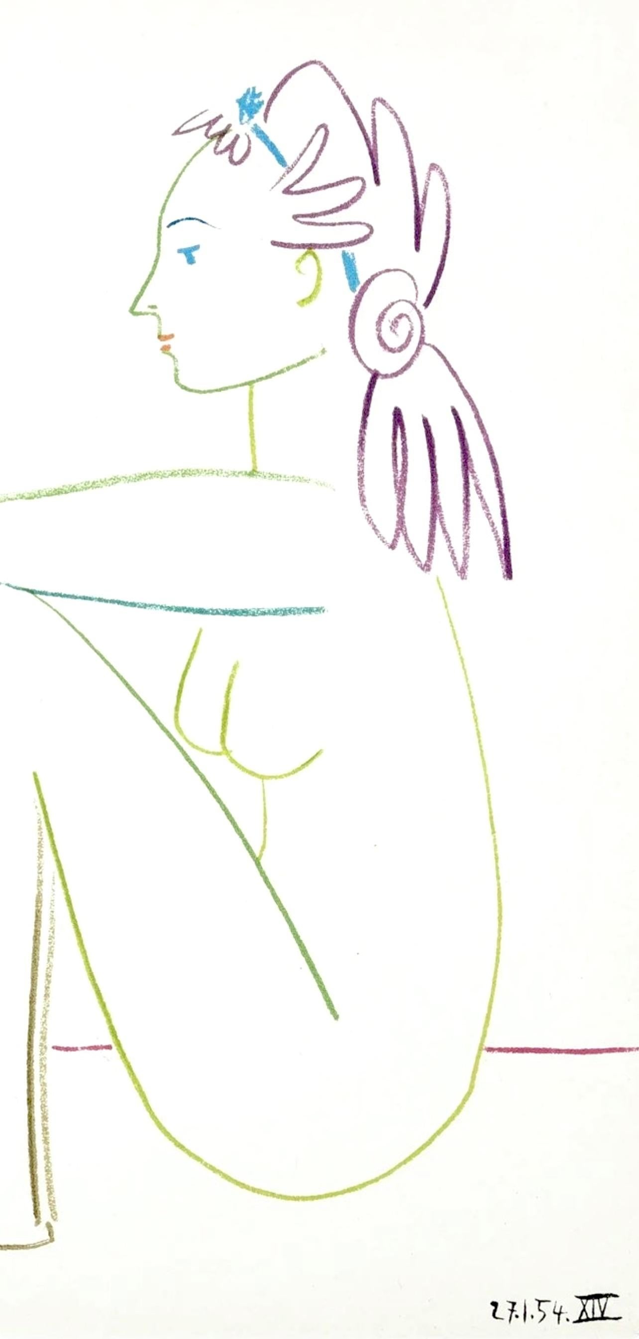 Picasso, Composition, La Comédie Humaine, Verve: Revue Artistique (after) - Cubist Print by Pablo Picasso