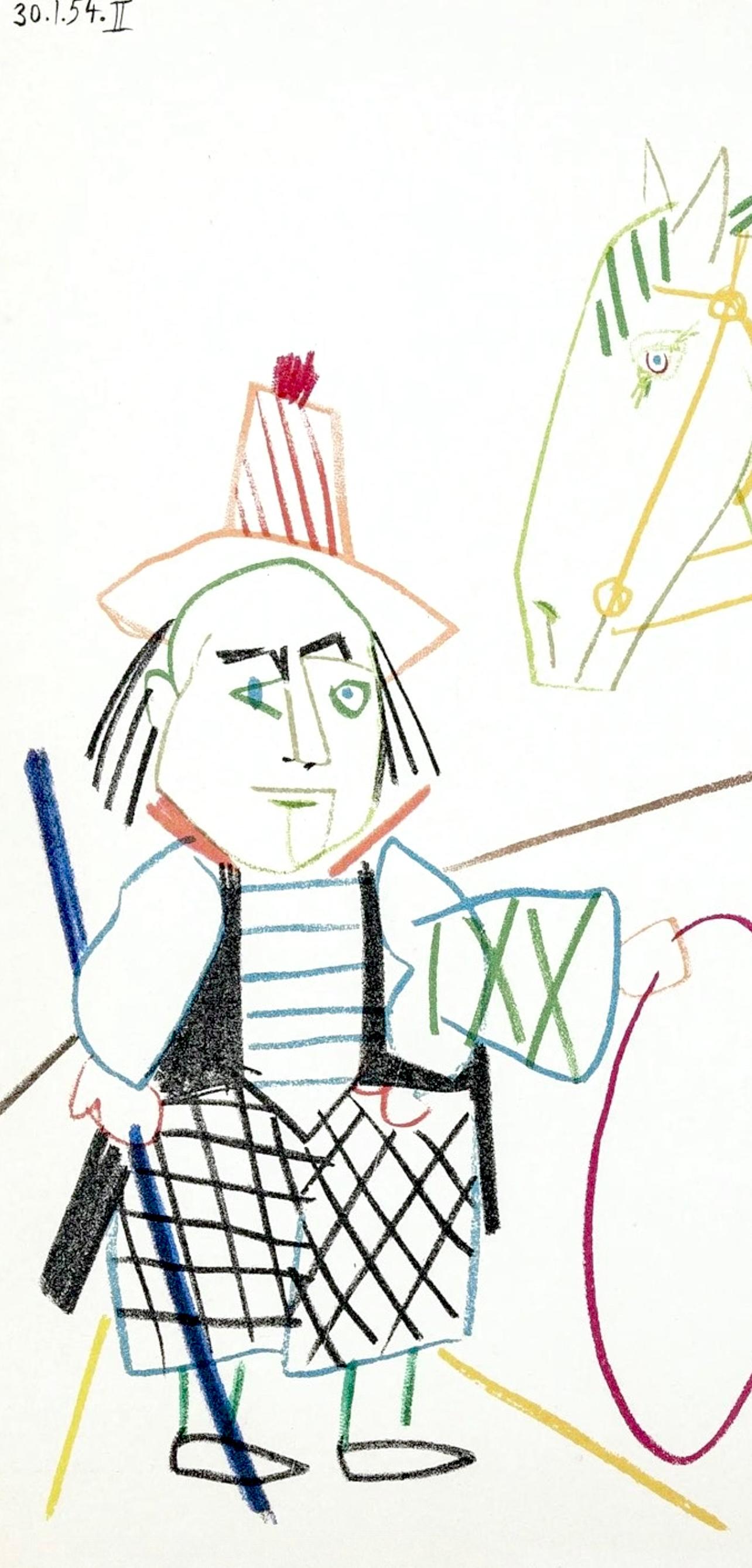 Picasso, Composition, La Comédie Humaine, Verve: Revue Artistique (after) - Cubist Print by Pablo Picasso